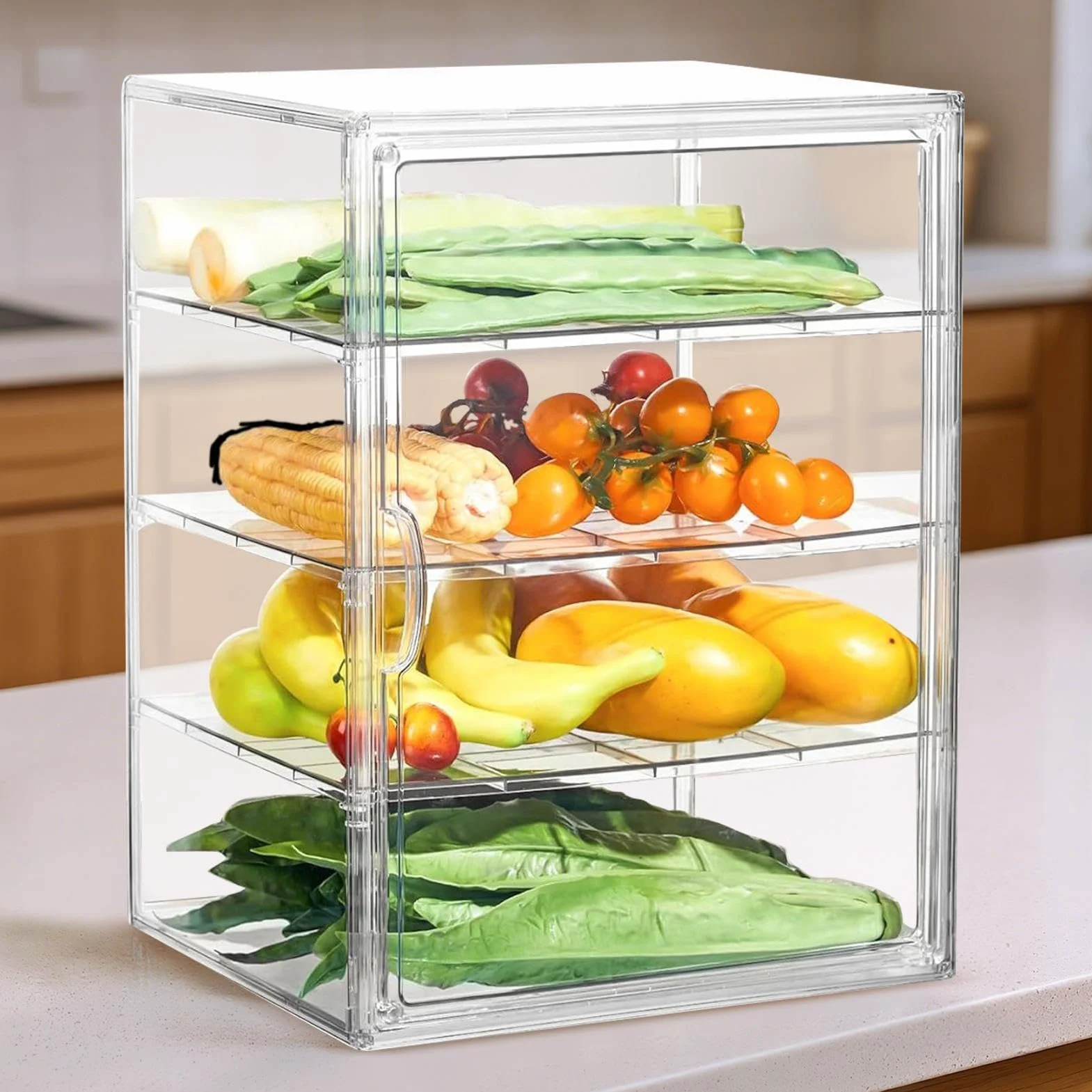 Expositor De Pastelería Contenedor Transparente Ajustable De Acrílico | De Pan Transparente para encimera, esquina, despensa, sándwich, tostada, hogaza, masa, bollo, mantequilla,