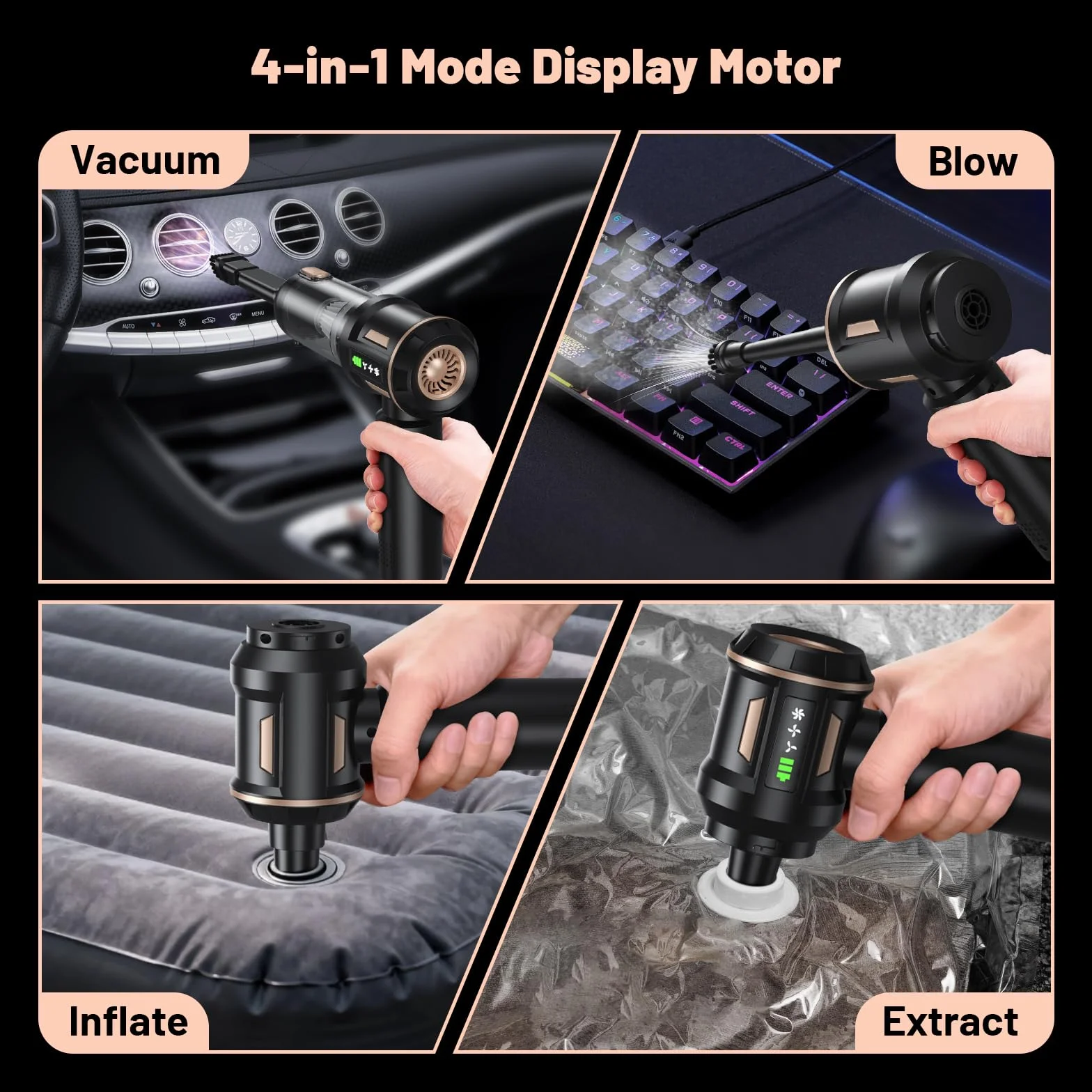 SLOKSFil 2026 Aspiradora de Mano 28000PA 4 en 1 Sin Cable Autovaciado 3 Niveles Succión Motor sin Escobillas