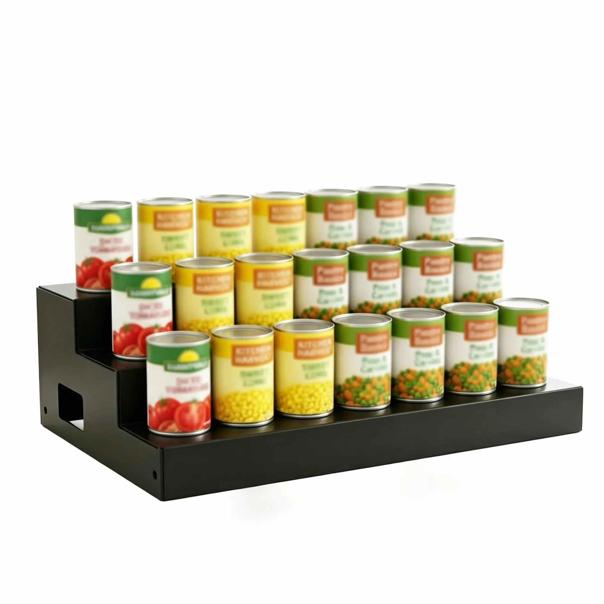 Organizador de latas de metal expandible para despensa, organizador y almacenamiento de especias de 3 niveles, organizador de encimeras de cocina, organizador de despensa de latas, pedestales de