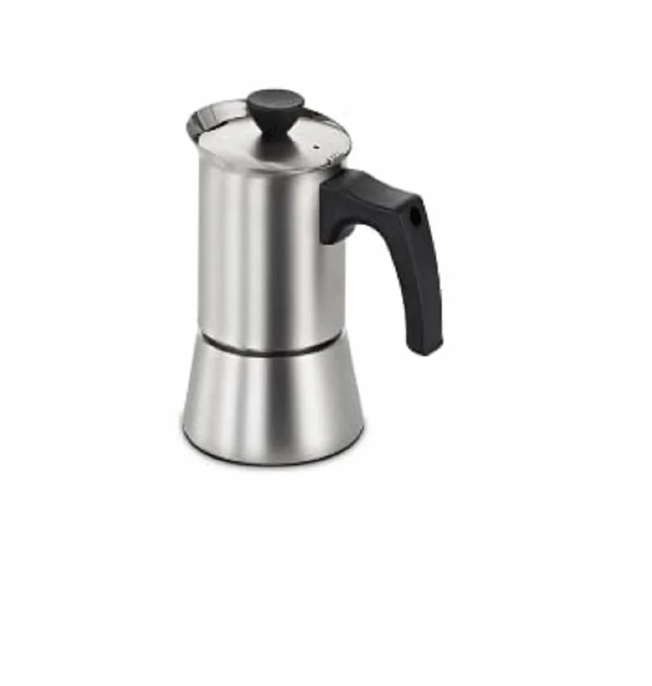 Bosch, Cafetera Italiana, 4 Servicios, Hierro Fundido, HEZ9ES100 | Disfruta del aroma y sabor de un buen café hecho en tu placa de inducción.
