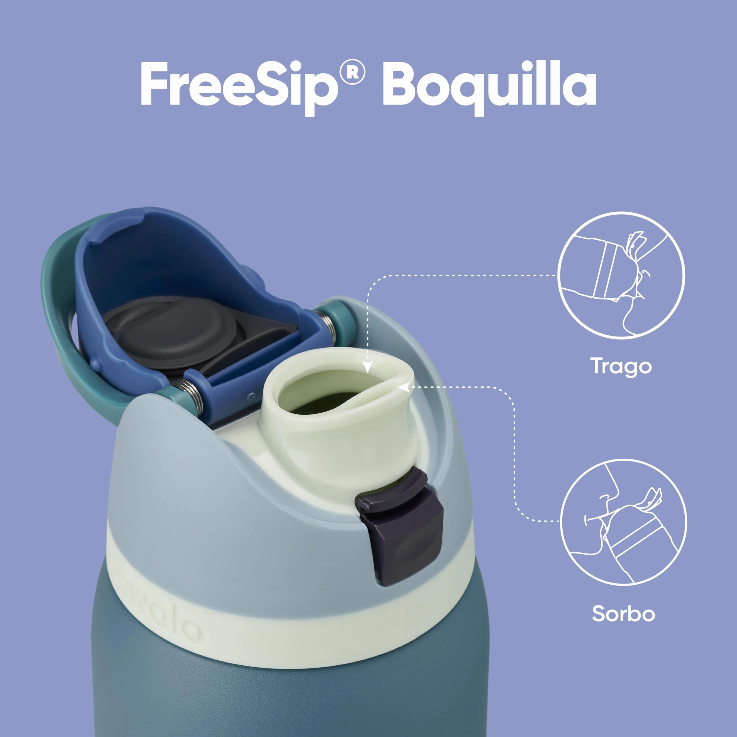 Owala FreeSip botella agua acero inoxidable 945 ml térmica a prueba de fugas sin BPA Denim