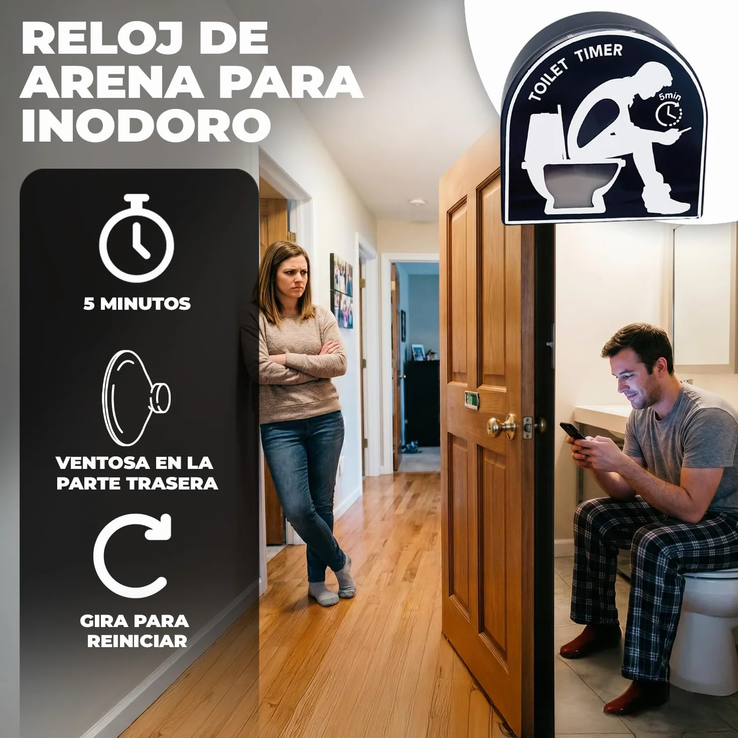 Temporizador Divertido para el Inodoro de 5 Minutos con Ventosa OriginalCorner®