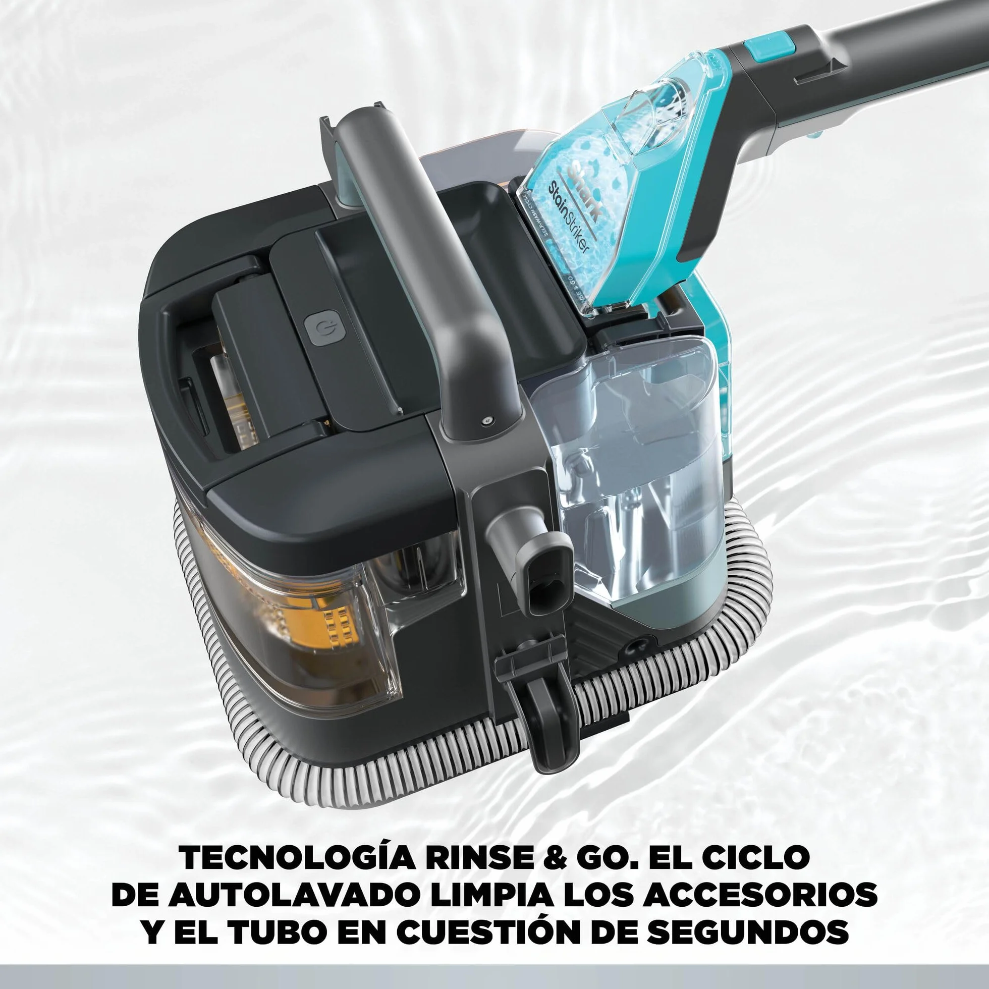 Shark StainStriker HairPro Pet Limpiador Portátil para Manchas y Pelo de Mascota - Succión de 450 W y Herramienta Extractora de Pelo - Incluye 4 Accesorios y 2 Soluciones de Limpieza - Gris, PX250EUCP