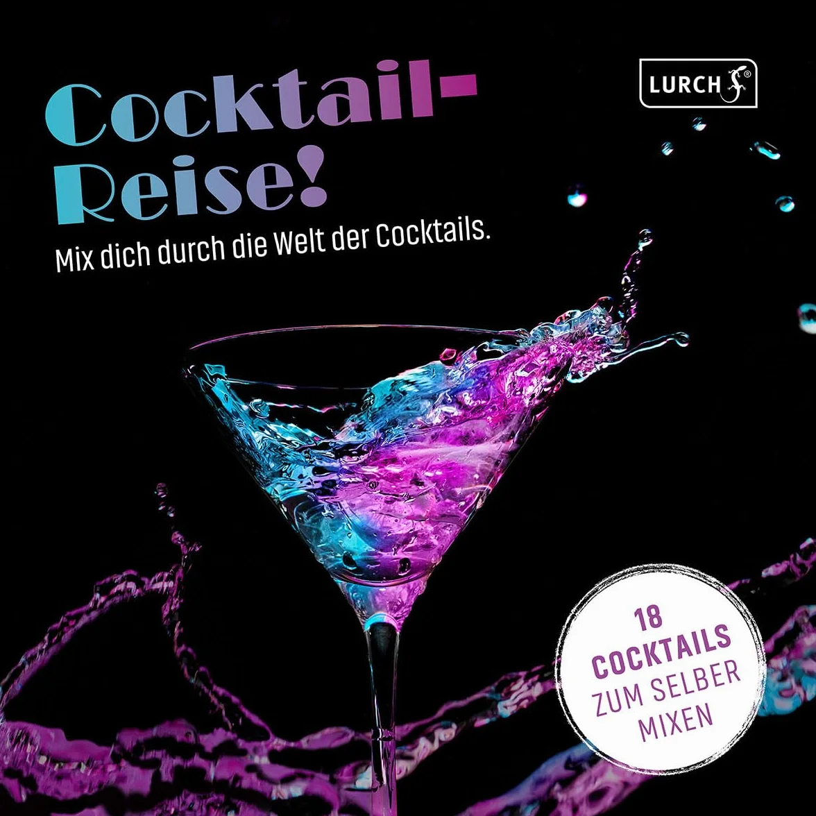 Lurch 240798 - Juego de coctelería (3 Piezas, coctelera, Jigger/Bar y Libro de cócteles, Set de Regalo y Principiantes)