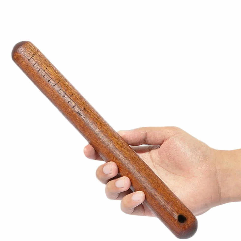 Rodillo De Cocina Rodillo de madera for el hogar, artefactos de piel for bola de masa (Color : Brown, Size : 25x3cm)