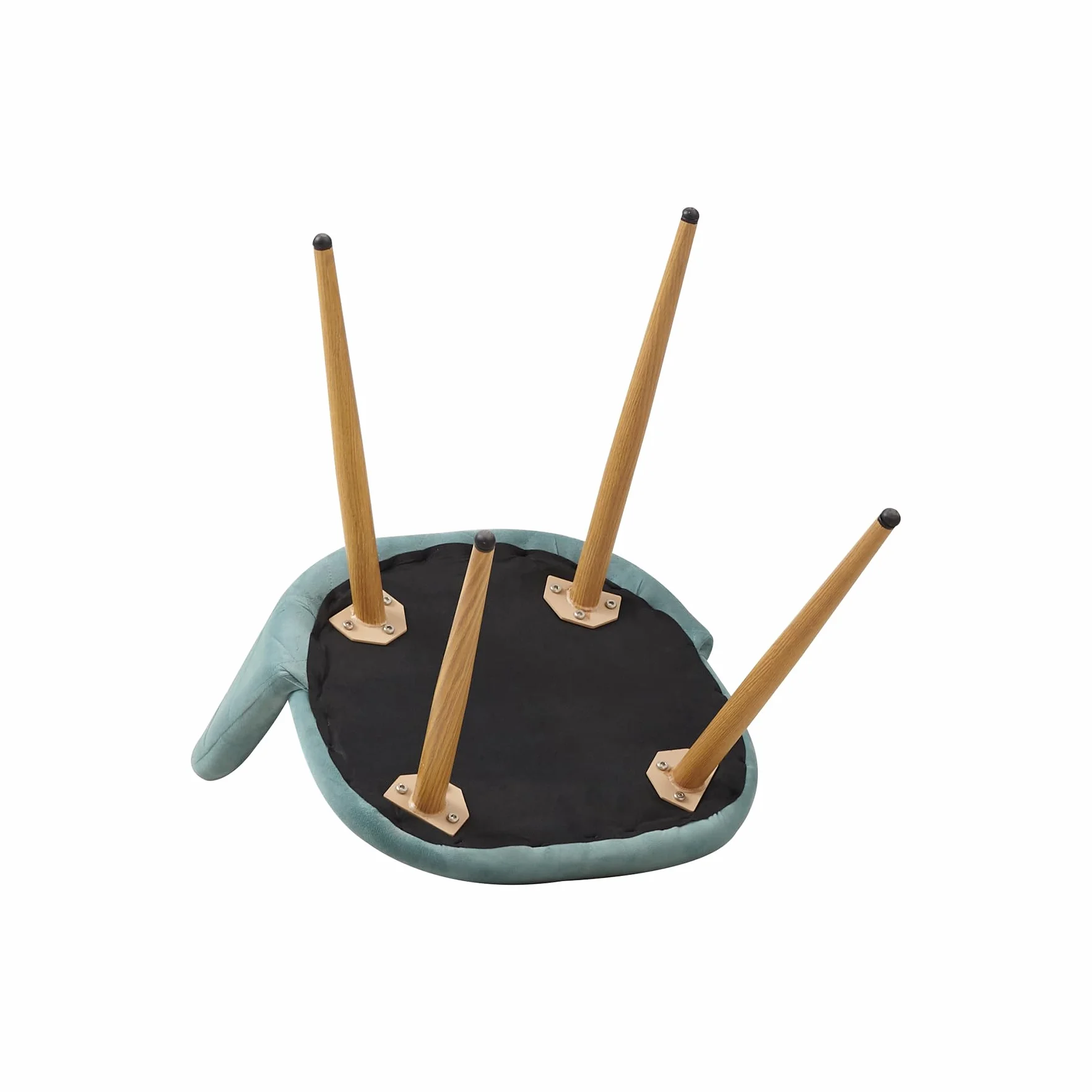 Juego de 4 Sillas de Comedor Tapizadas de Terciopelo con Patas de Metal Ajustables (Verde+Rosa)