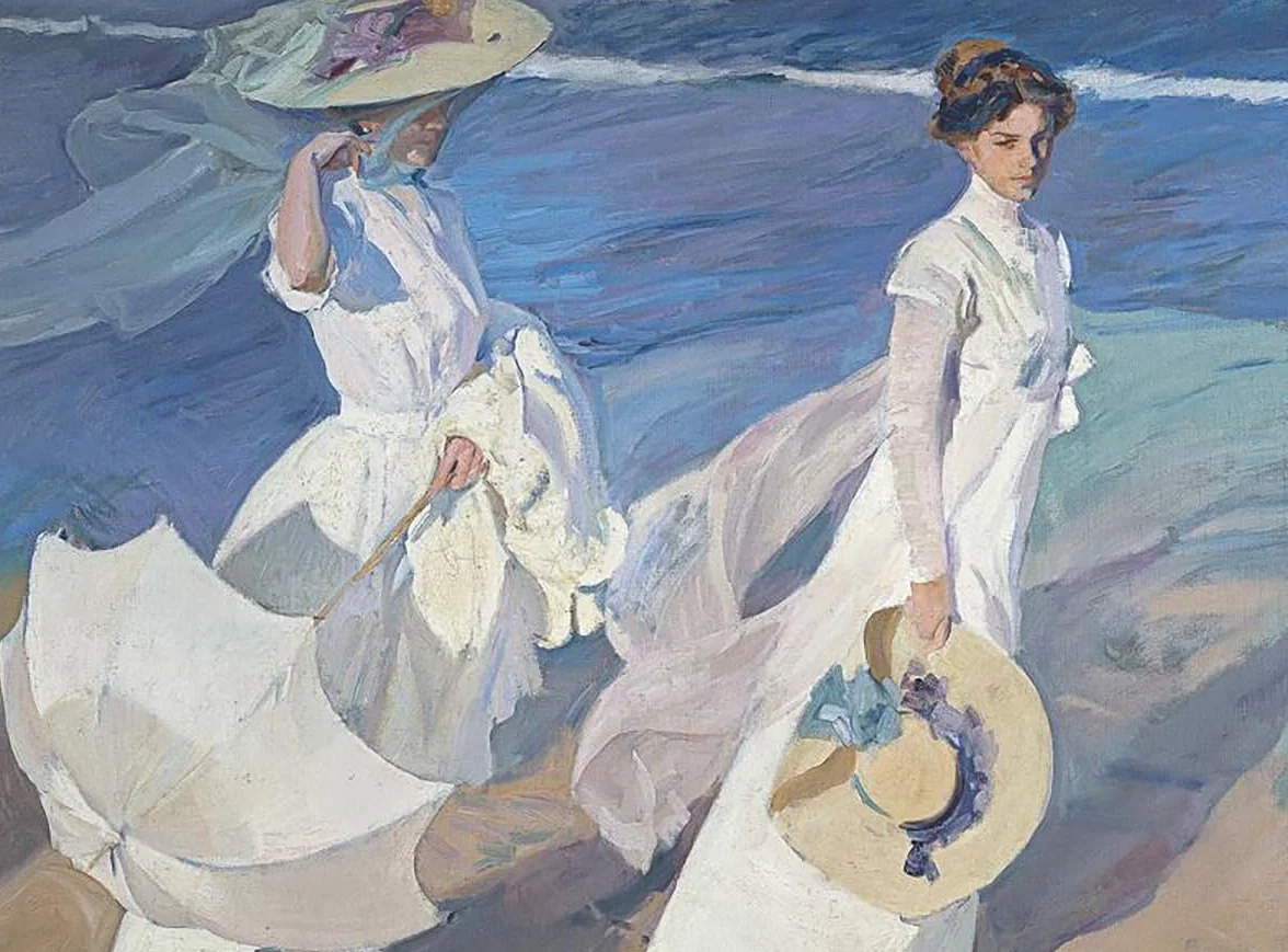 Paseo a la Orilla del Mar | Joaquín Sorolla | Luminismo | Cuadro Canvas Wall Art | Impresión Giclée lienzo algodón puro | Bastidor 3cm | 55x75cm