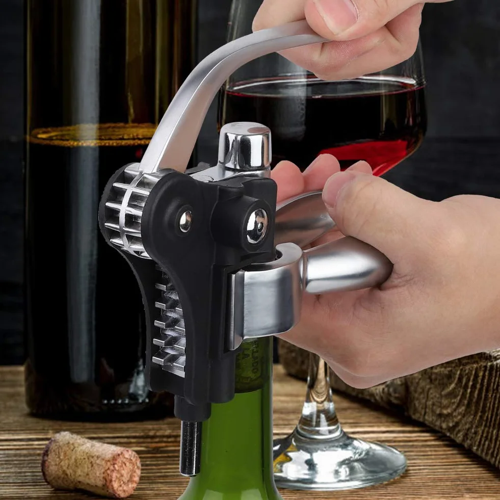 Abridor de Botellas de Vino Sacacorchos Manual con Bomba de Palanca Forma de Conejo, Aleación de Zinc