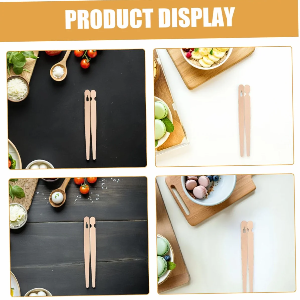 Sosoport 200pares Pinzas De Madera Para Alimentos Pinzas De Pastelería Para Adultos Desechables Para Buffet Utensilios De Cocina Para Principiantes Para Aperitivos