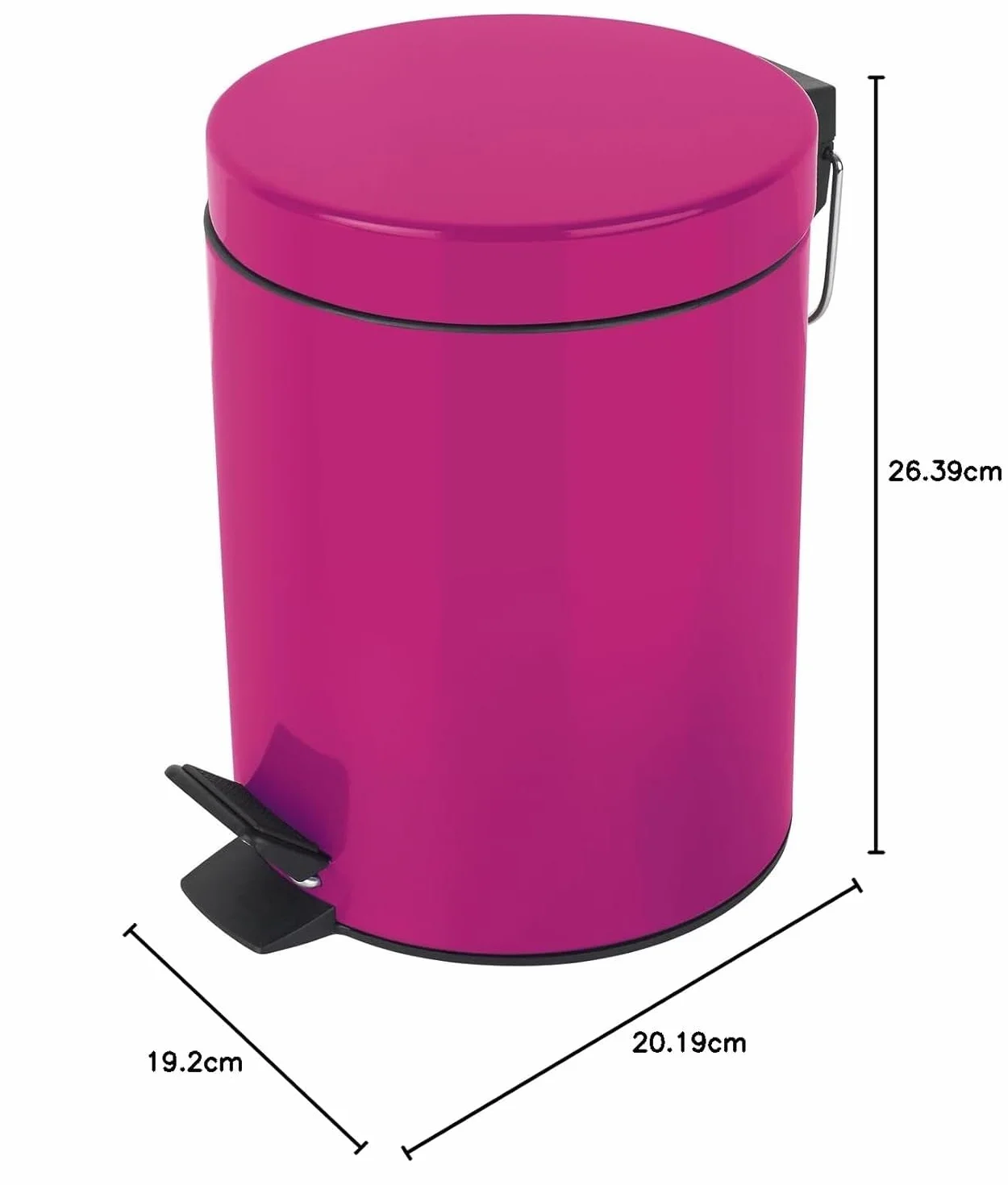 Spirella Papelera con Pedal Ø17 x 24,5 3 litros Rosa Sydney Metal