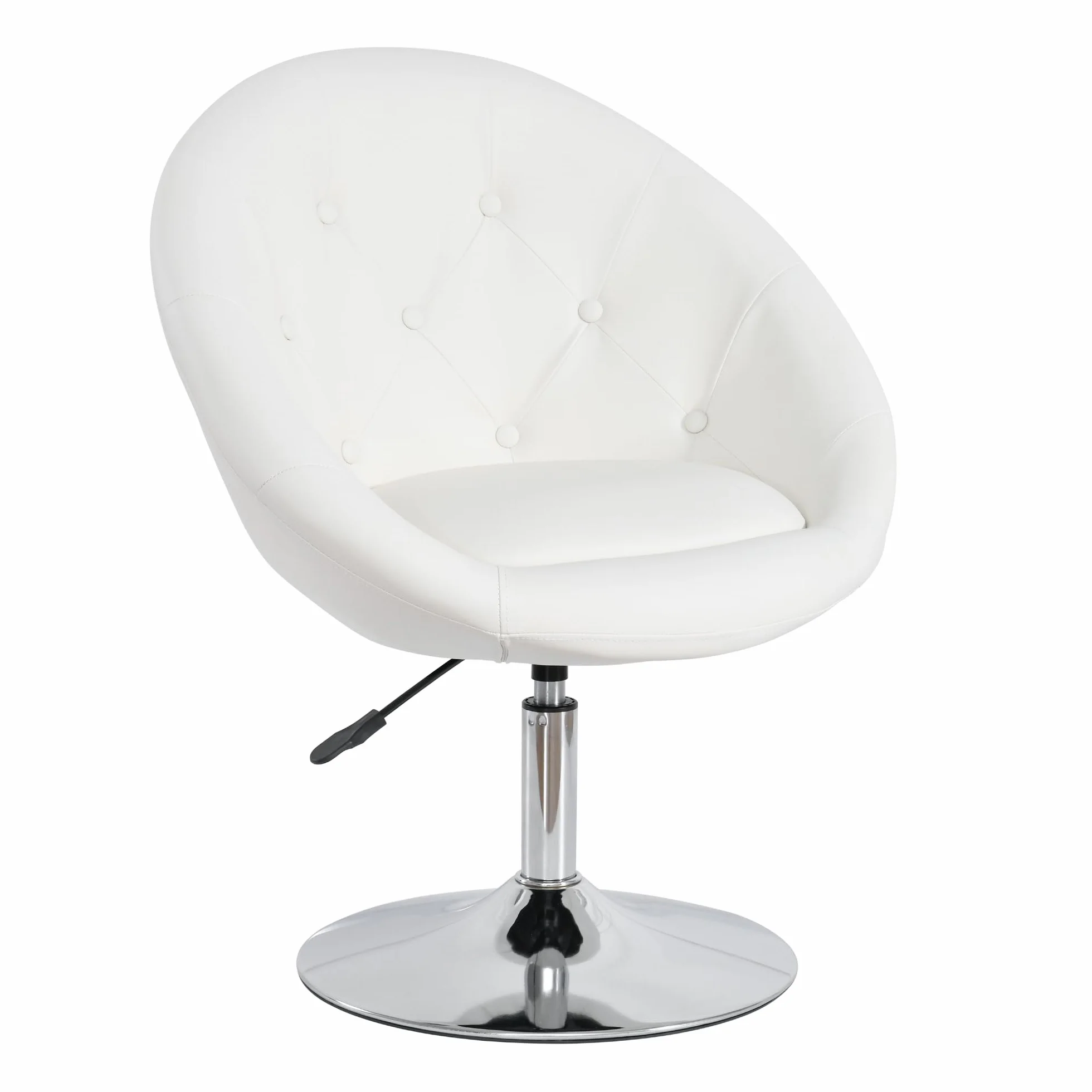 Duhome Sillon Lounge Club de Cuero sintético Silla butaca Giratorio Ajuste de Altura seleccion de Color 509A, Color:Blanco, Material:Cuero Artificial
