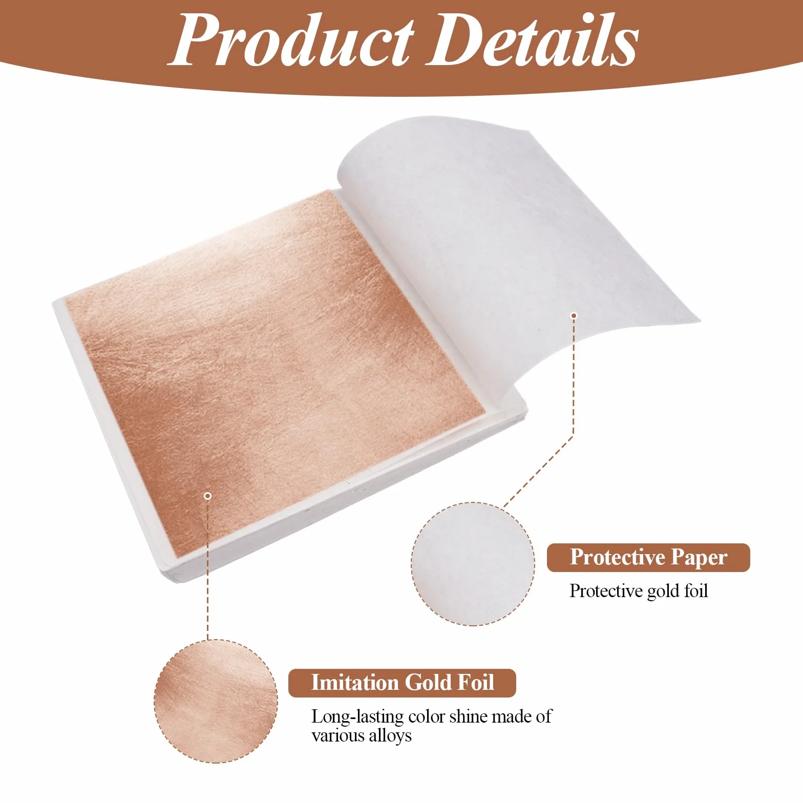 Pan de Oro de Imitación 300 Hojas 8,5 x 8 cm Lámina Dorada para Dorado con Pinzas de Plástico