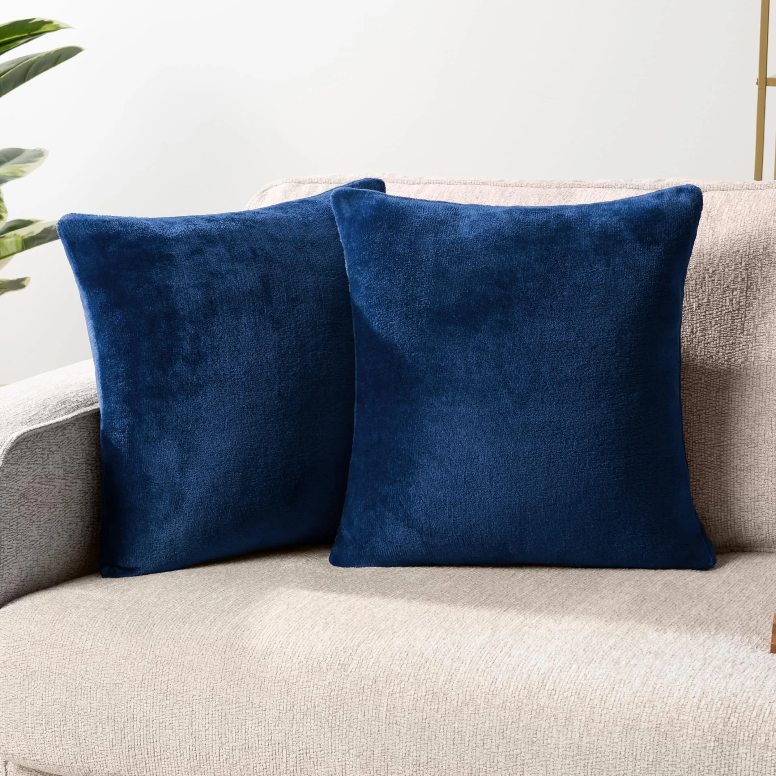 PAVILIA Juego de 2 fundas de almohada color azul marino de 20 x 20 pulgadas, fundas de almohada decorativas para cama, sofá, cojín decorativo estético bohemio para dormitorio, sala de estar, fundas de