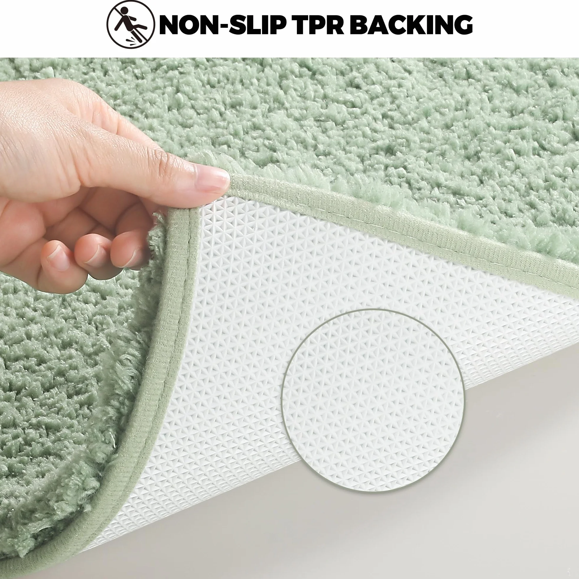 Alfombra de Baño Antideslizante 50x80 cm Microfibra Lavable Absorbente