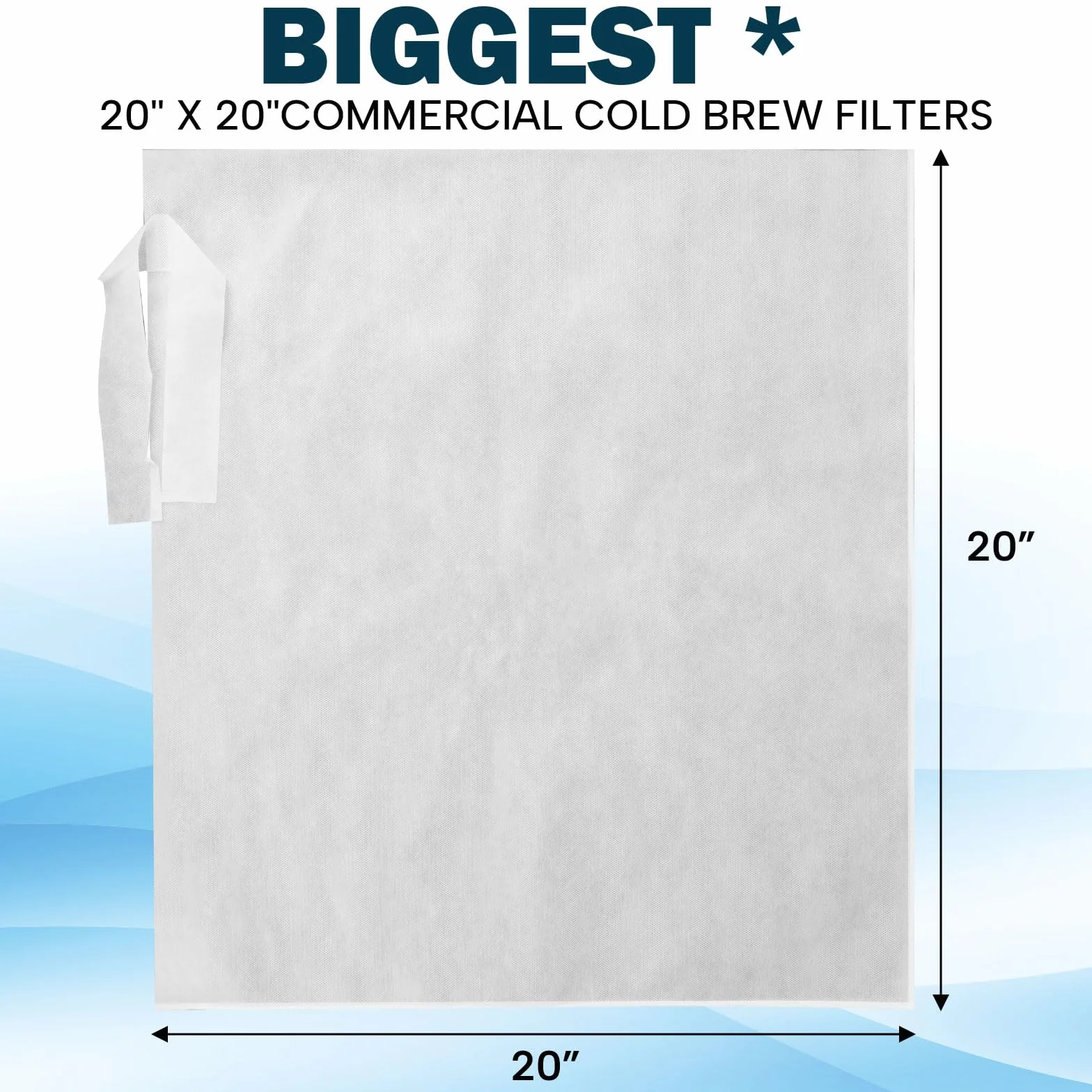 50 filtros de café Piese Cold Brew con cordón, bolsas comerciales de 20 x 20 pulgadas para cafeteras de café frío modelo comercial y sistemas de 5 galones, prepara café de hasta 5 libras