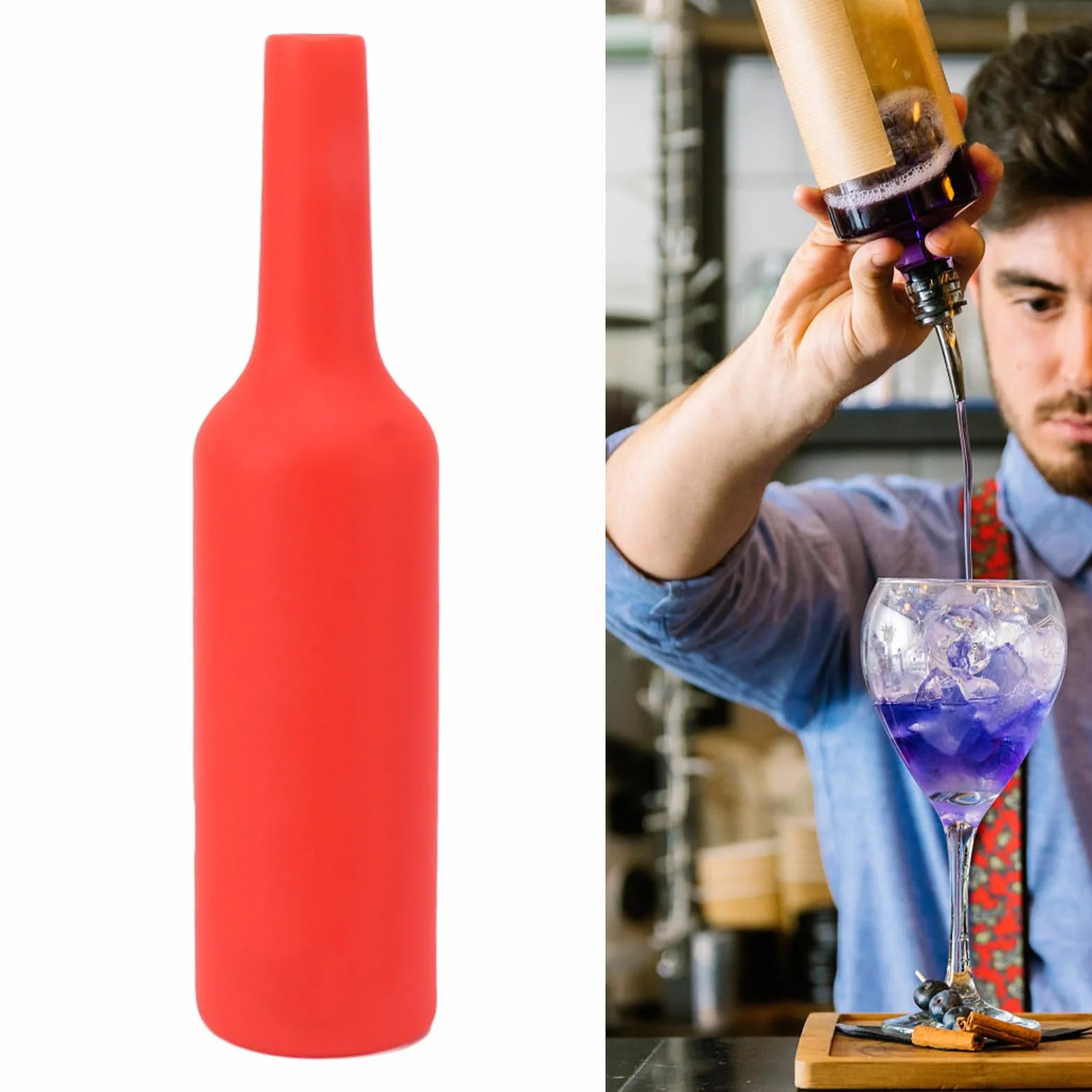 Pyhodi Flair Bottle Juego de Botellas de Práctica para Camarero, Silicona Suave Resistente a Caídas