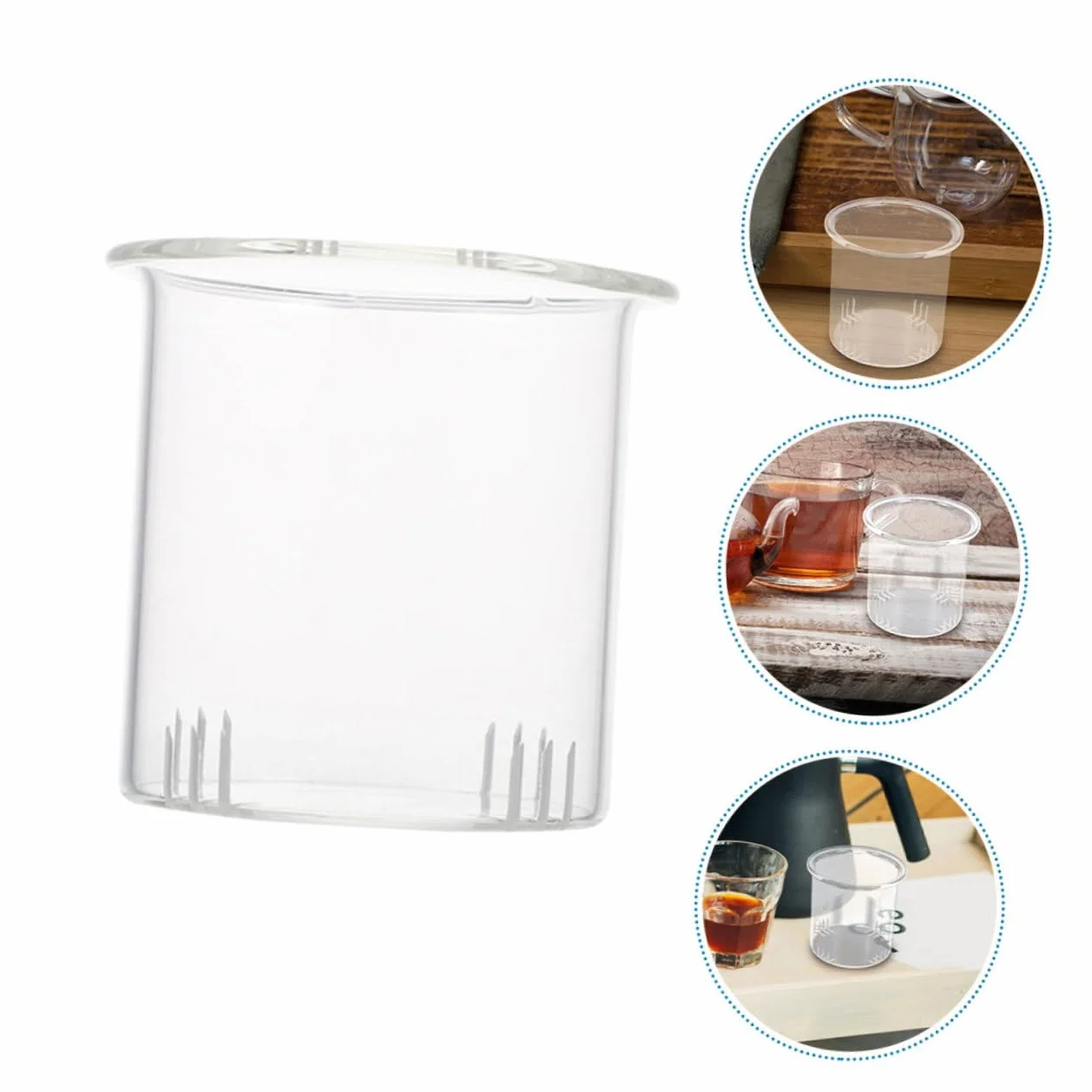 5 Piezas Filtro de de Vidrio Desmontable para Tetera de Filtro de Infusiones para Accesorio Práctico y de Limpiar