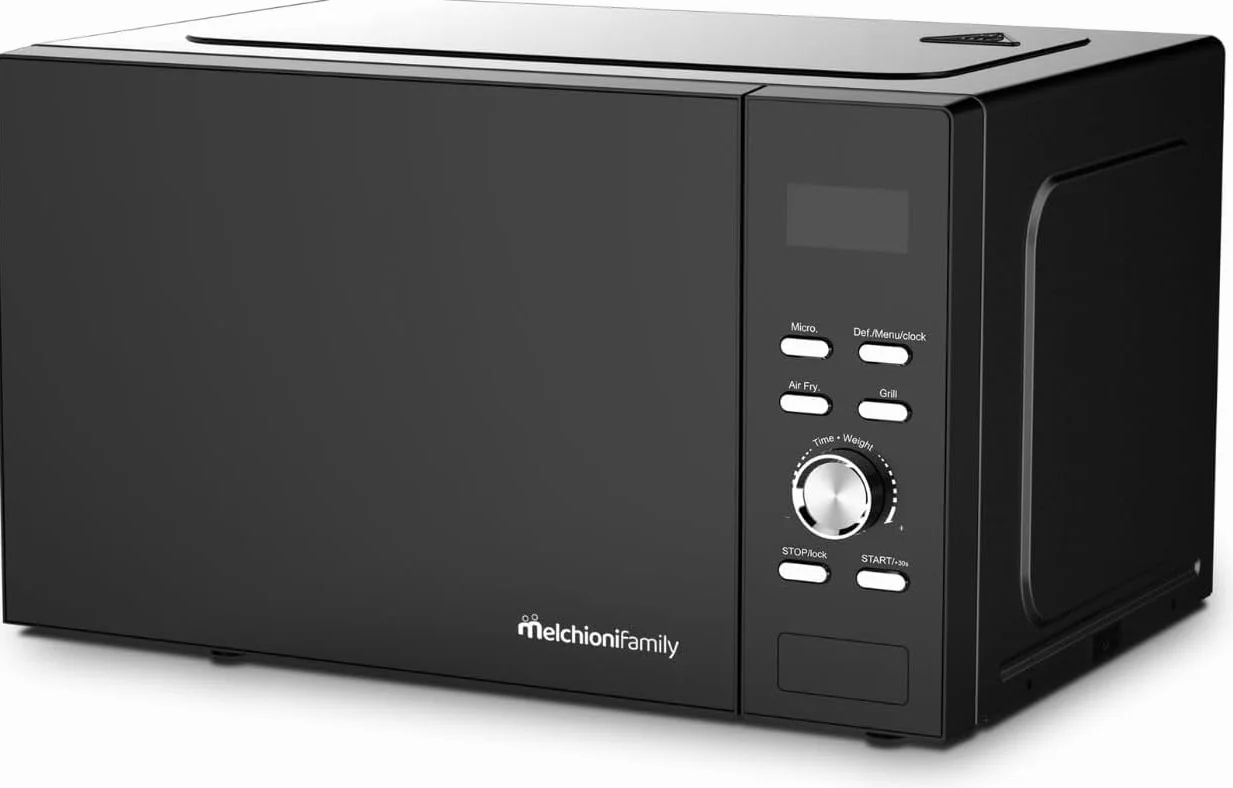 Melchioni Family | GOLIA Freidora de Aire & Microondas 2 en 1 con Grill, 23L, Pantalla Táctil, Temporizador, Luz Interna, Programas Preestablecidos, Cocción Rápida y Saludable