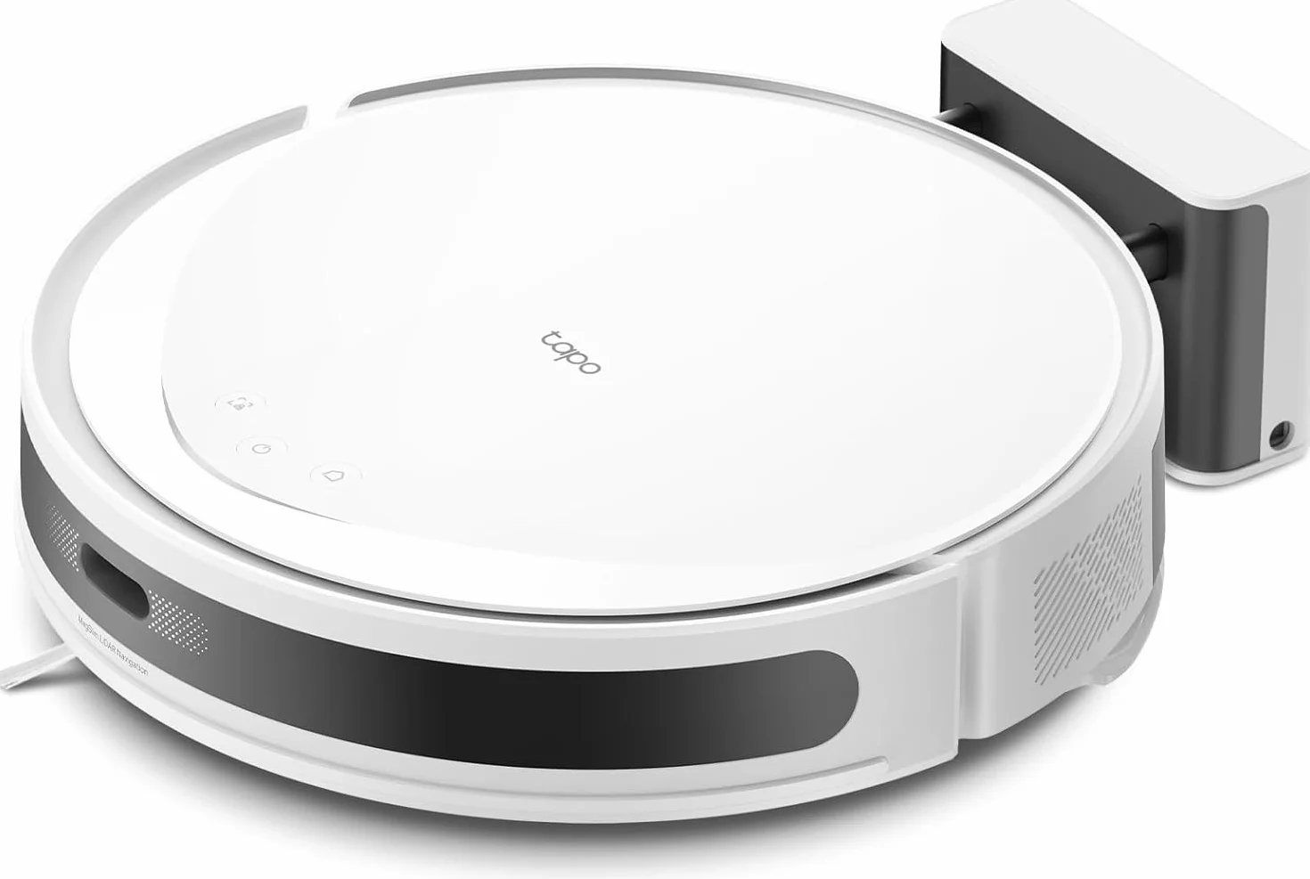 Tapo RV20 MAX White-Robot Aspirador, 4 en 1, 5300Pa, navegación LiDAR | 5300 Pa de Succión. Navegación Láser LiDAR. Fregado 4 en 1. Control App Tapo. Control Voz Alexa/Google.