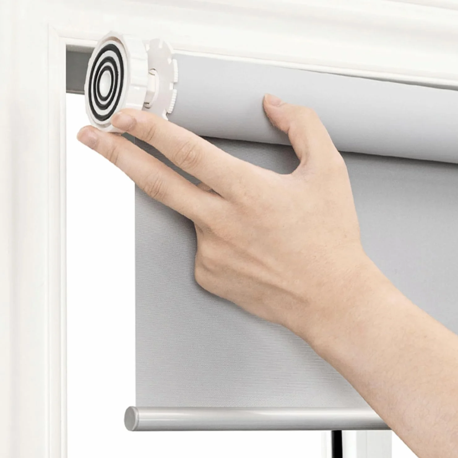 Estor Opaco Sin Perforación,Persiana Enrollable Blackout para Ventanas de Interior,Tela Poliéster Gris,Térmico,Privacidad,para Casa,Oficina,Personalizada,Ancho x Alto（90W x 120H cm）