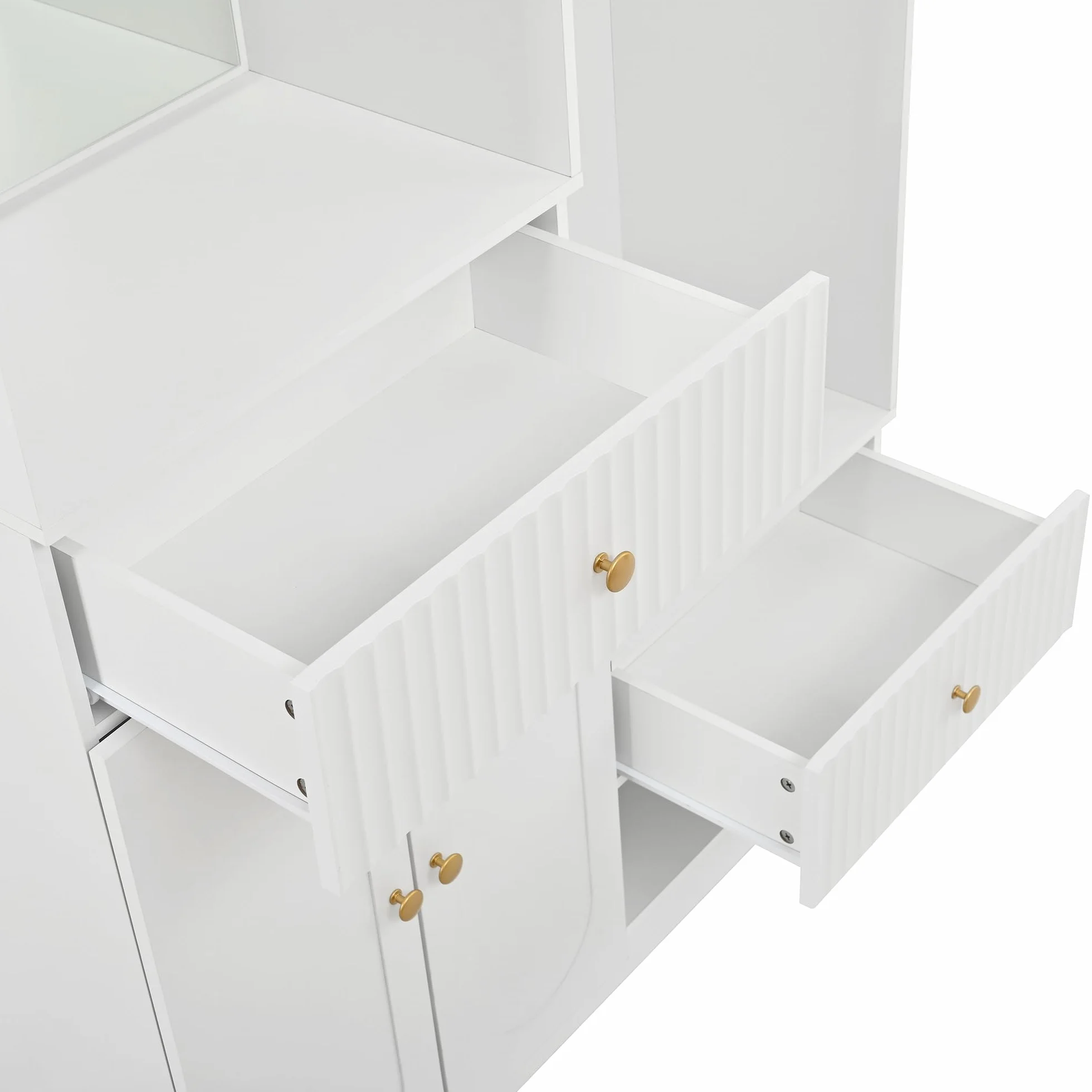Perchero compacto con espejo, banco y zapatero, con gancho, juego de muebles de pasillo, color blanco
