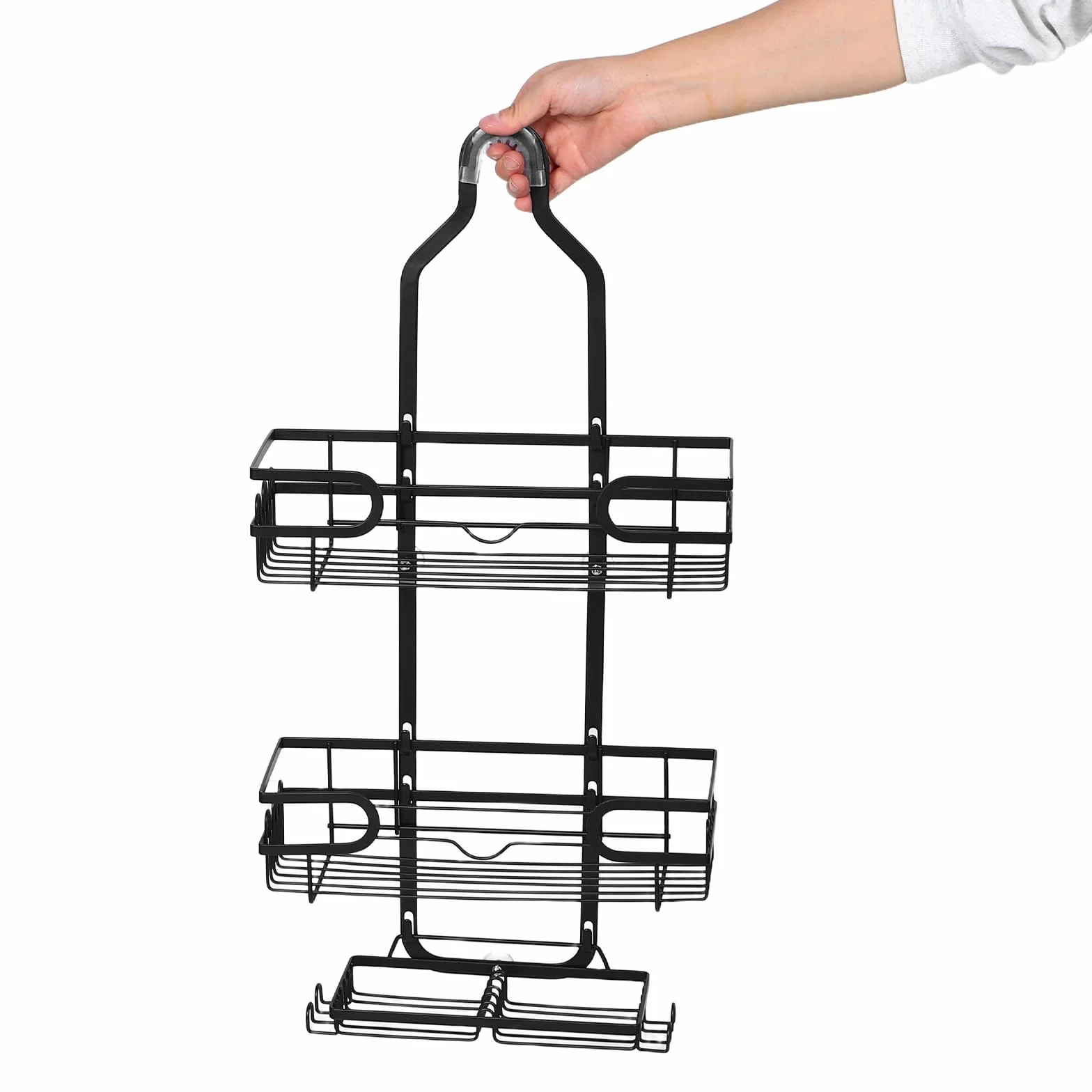 Cabilock Estante de Ducha Colgante 3 Niveles con Ganchos para Baño Organizador de Champú y Jabón con Drenaje para Secado Rápido