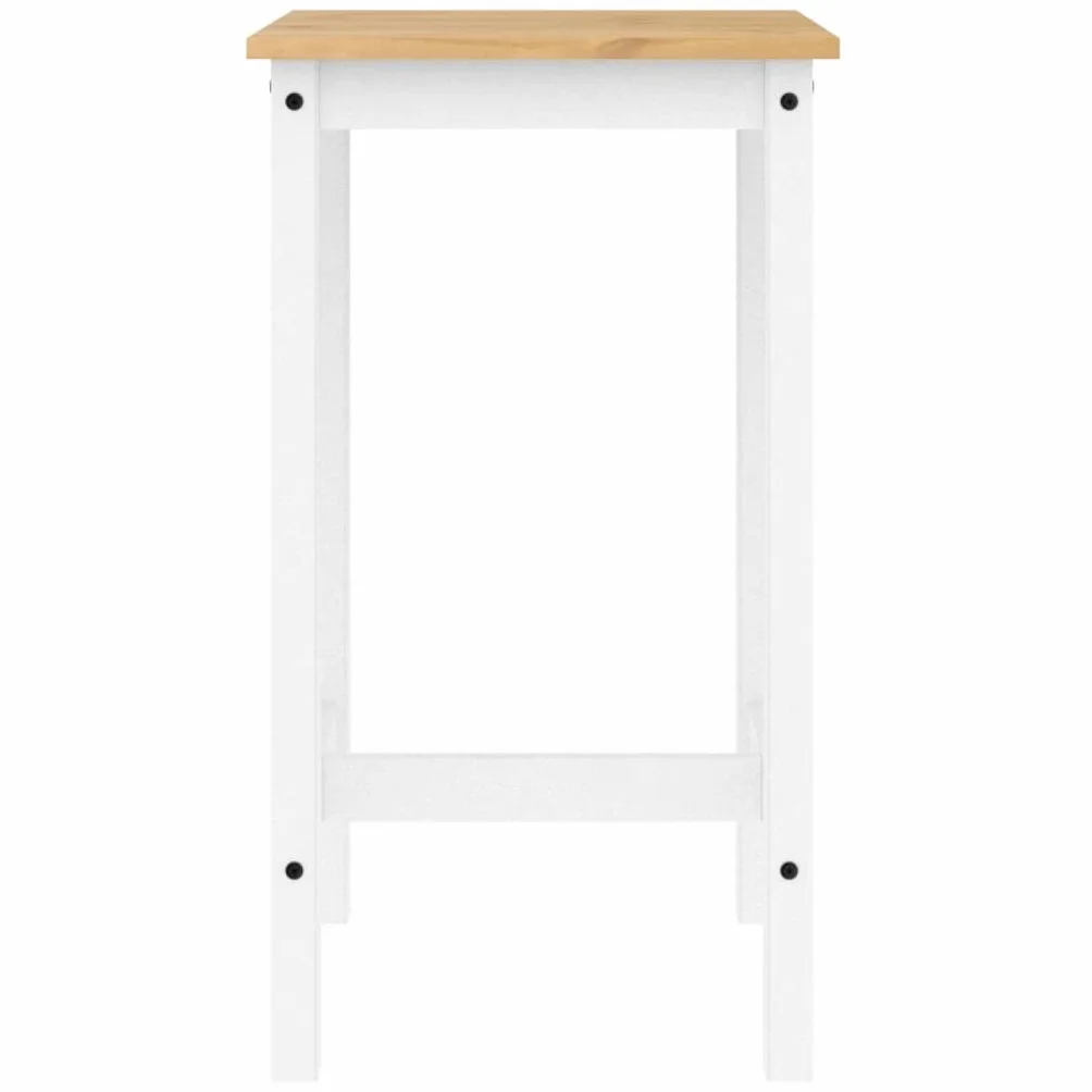 vidaXL Set de Bar 3 Piezas Madera Maciza de Pino Blanco, Mesa y Taburetes Altos