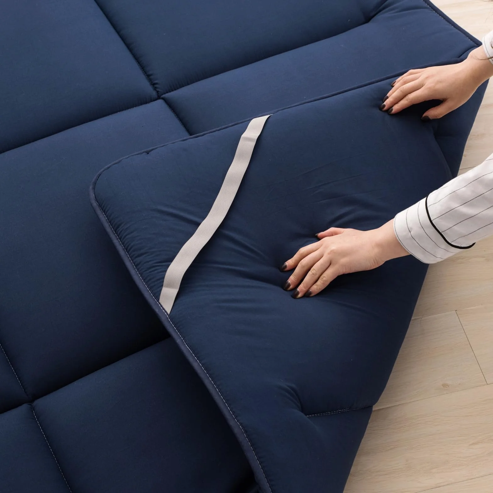 Colchón de suelo individual, tapete de tatami suave y transpirable, portátil, enrollable, grueso, plegable, para cama de dormitorio de estudiantes (gris, 90 x 200 cm)
