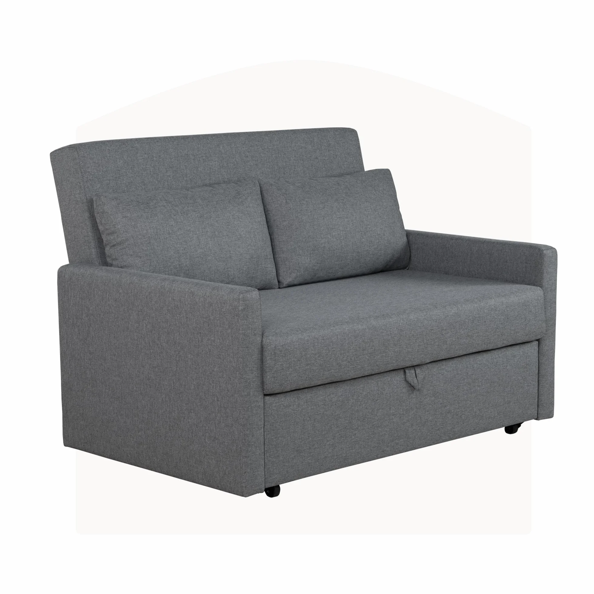 Sofá Cama 2 Plazas, Sillón Cama Plegable Convertible, Sofa Bed Double Matrimonio 132 cm, Extraíble y Extensible, Dos Plazas, Máxima Comodidad, Moderno y para Espacios Reducidos