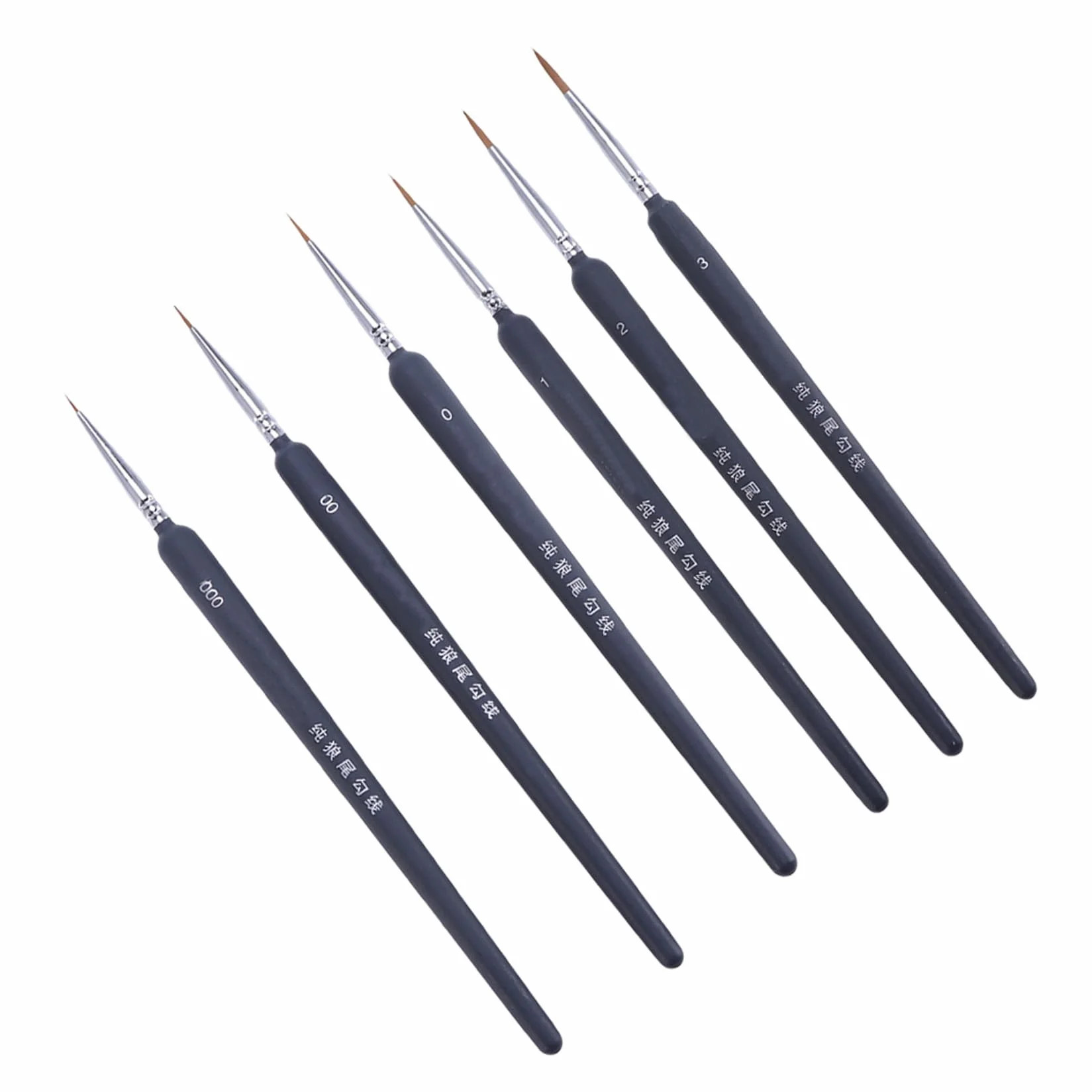 HOMSFOU Juego de 6 Pinceles de Acuarela y Óleo Pelo de Comadreja para Dibujo Lineal, Fácil de Limpiar y Apto para Principiantes y Niños