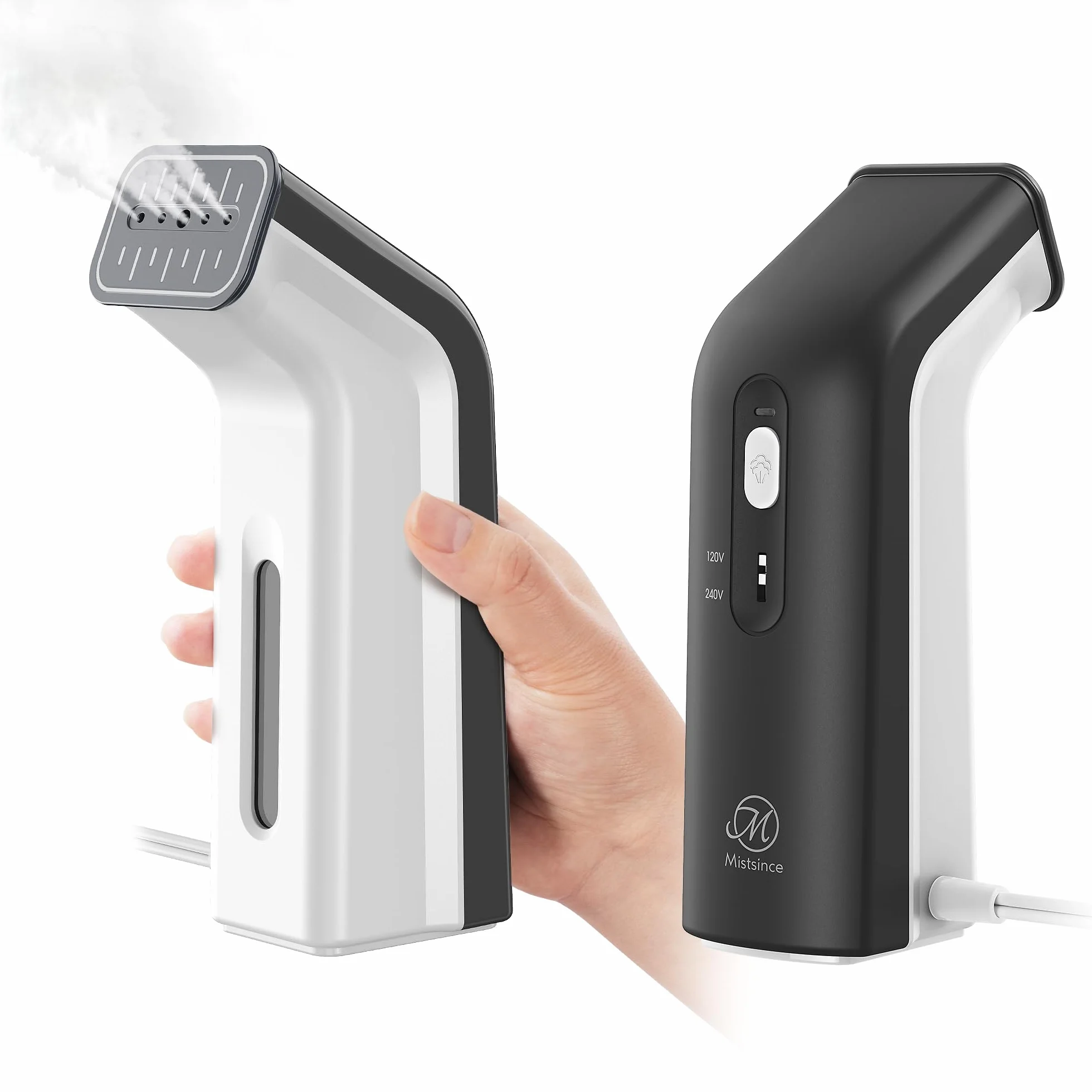 Vaporizador de viaje para ropa, 100 V-240 V para viajes globle, diseño integrado de tamaño libro, vaporizador y plancha 2 en 1 para ropa, portátil, vaporizador de ropa de mano para el hogar, oficina