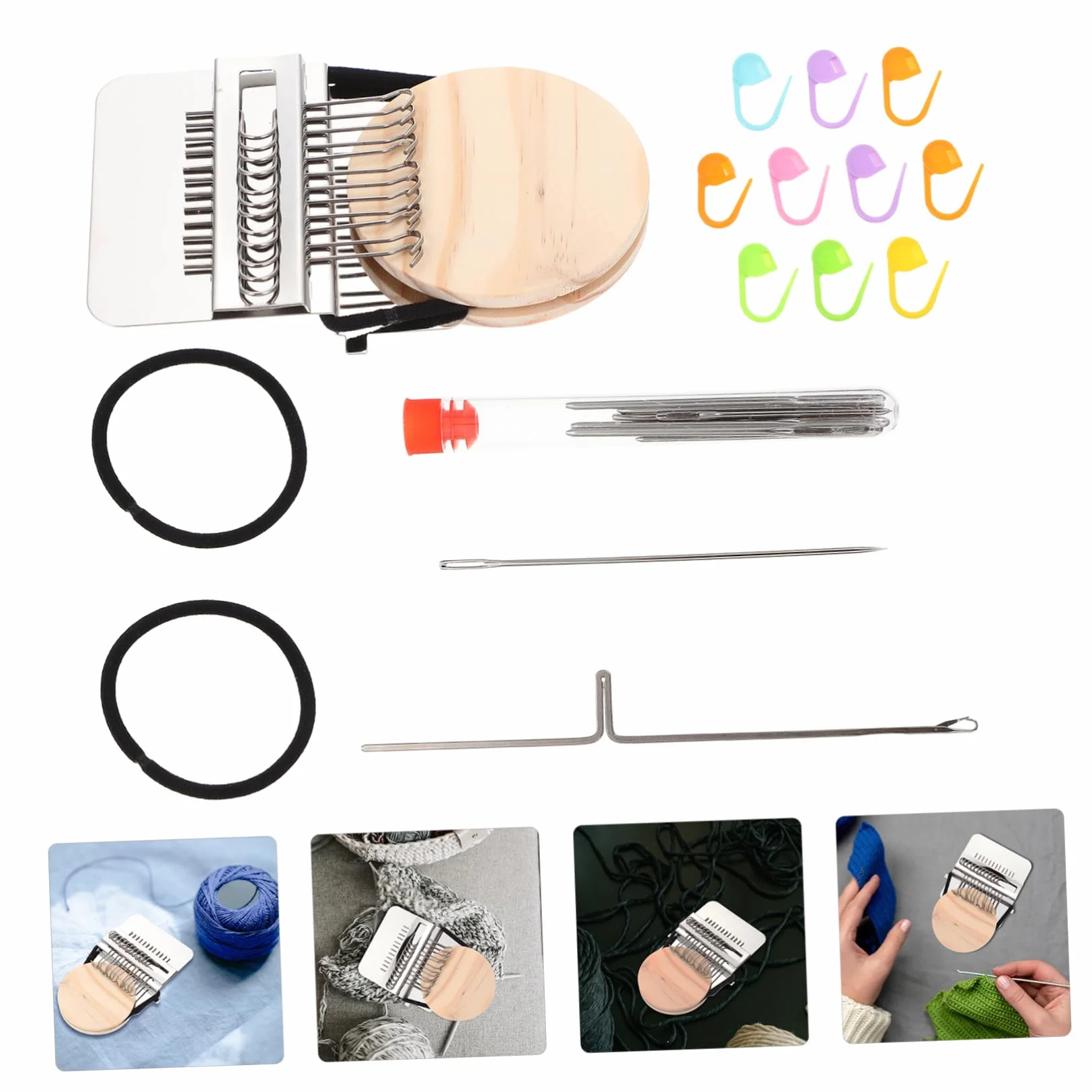 Tofficu 3juegos Telar De Madera Mini Para Tejer Herramienta Para Reparar Jeans y Ropa Accesorios De Costura y Para Principiantes y