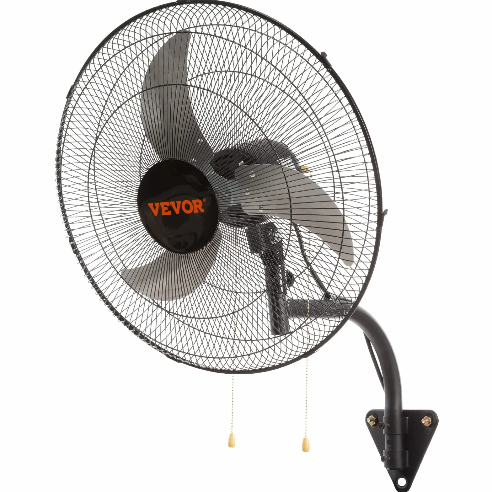 VEVOR Ventilador de Montaje en Pared, 49 cm, 3 Velocidades de Alta Velocidad Máx. Ventilador de Pared Industrial Oscilante de 4650 CFM, Comercial o Residencial para Almacén, Invernadero, Negro,