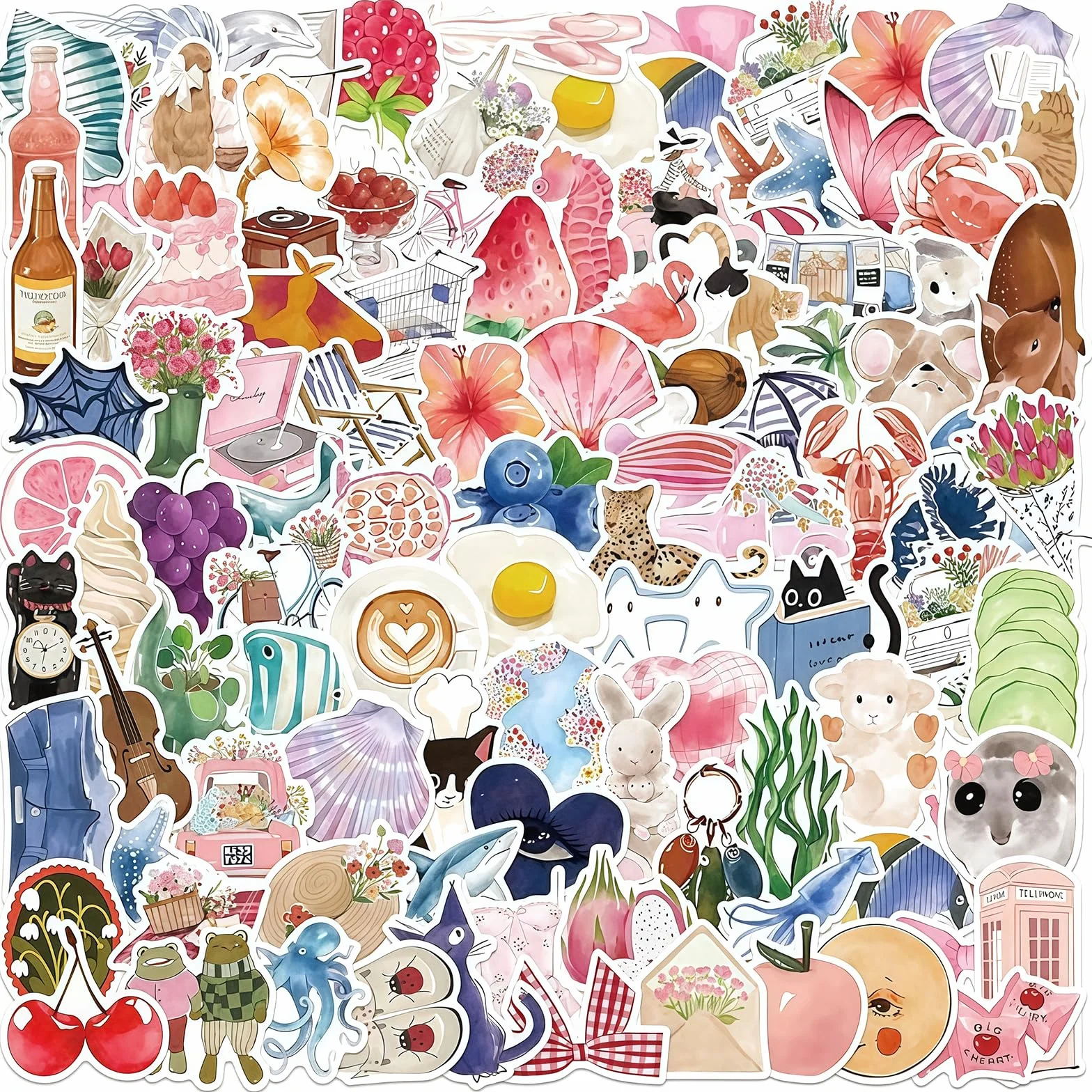 100 Stück Vintage Autoadhesivos Sticker Aesthetic Vinilo Impermeables Pegatinas para Botellas de Agua Scrapbooking