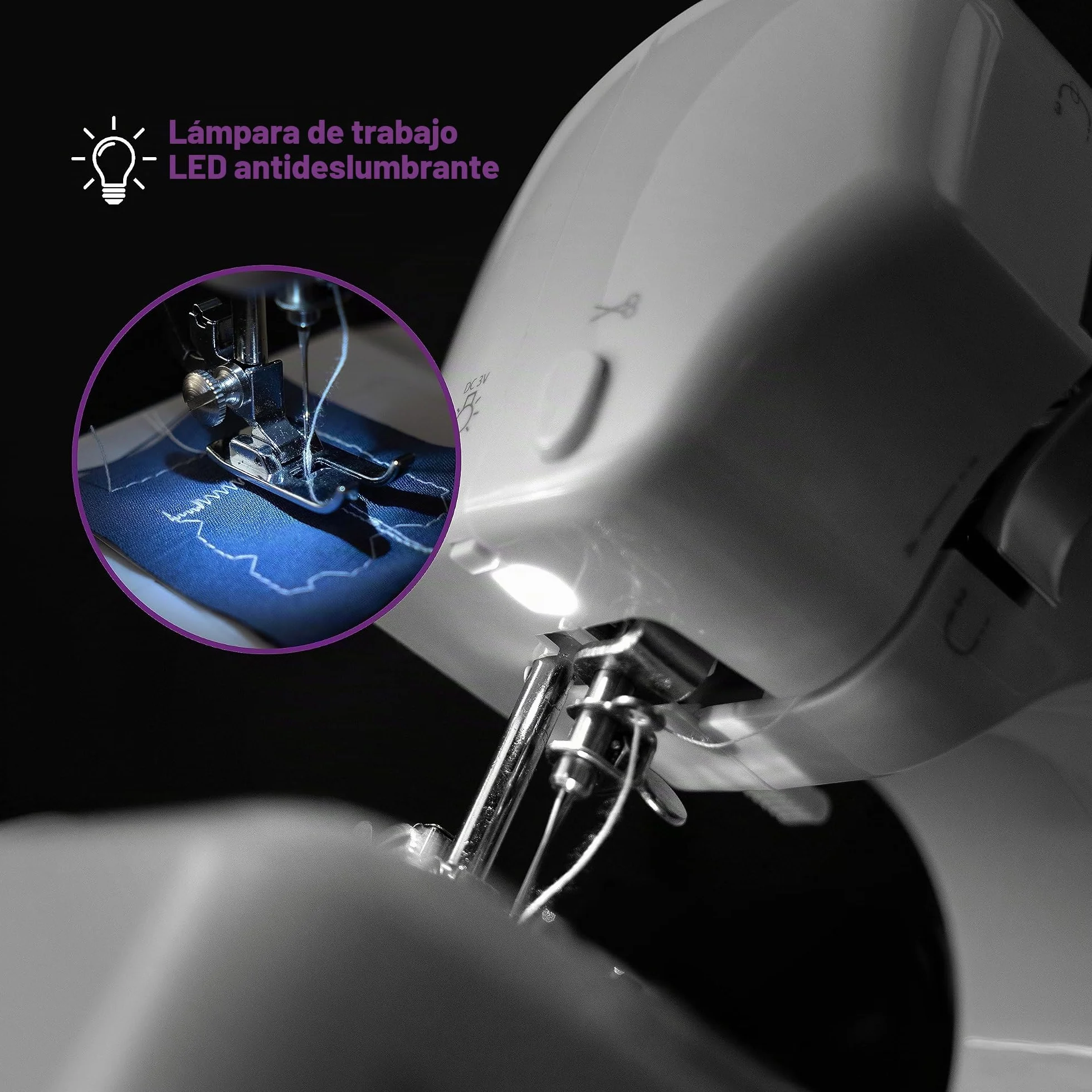 Clatronic Máquina de coser NM 3795 NM 3795 NM NM 3795 NM NM 3795 con 12 patrones de puntada, máquina de coser con función de costura delantera y trasera y 2 velocidades, funciona con baterías o red