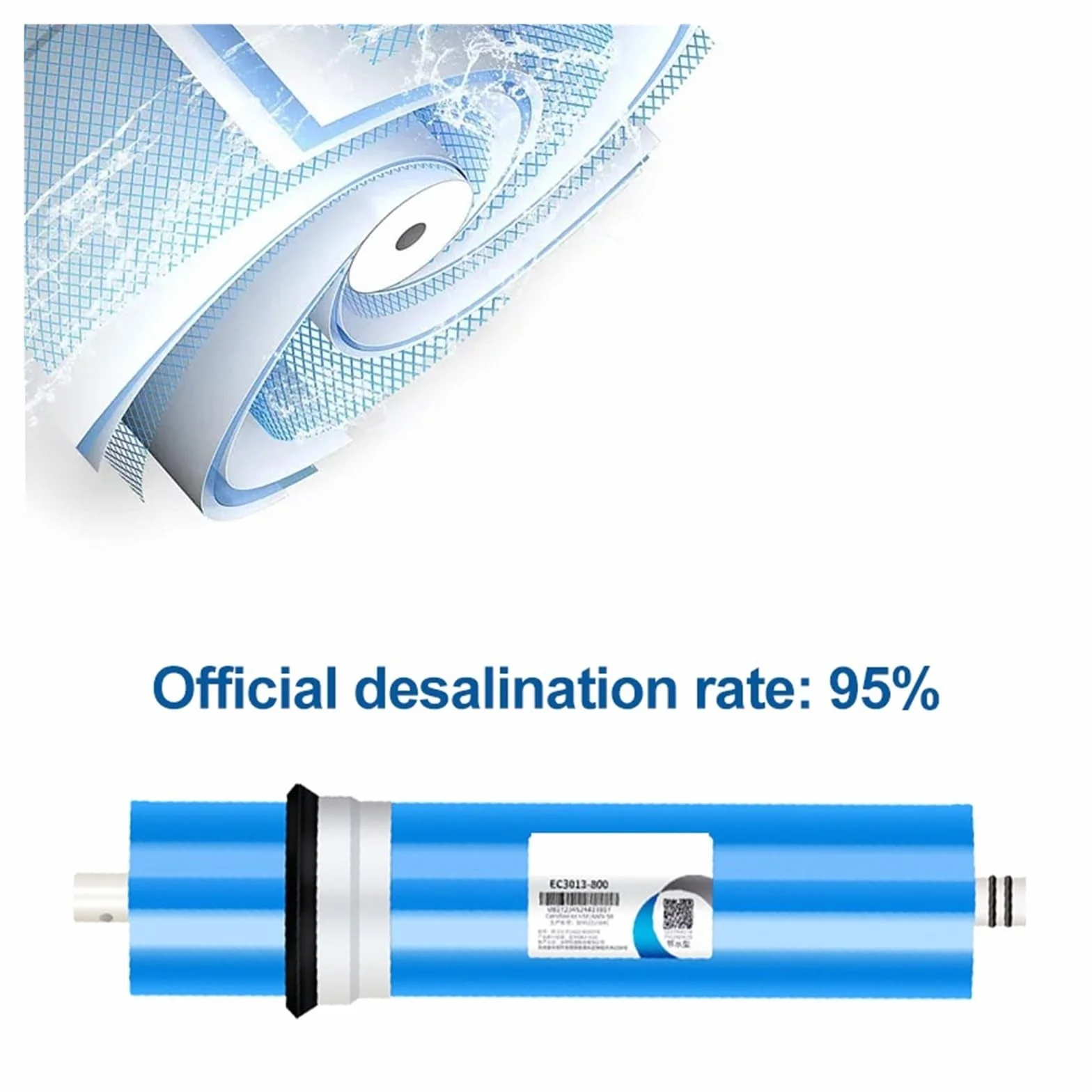 Reemplazo de filtro de membrana de ósmosis inversa universal de 800 GPD, membrana RO 3013-800, purificador de agua for uso doméstico Debajo del fregadero