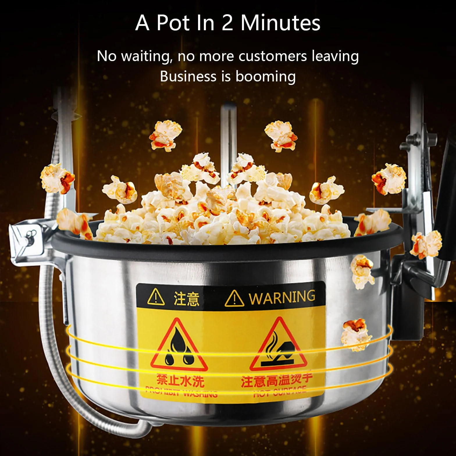 Máquina Comercial de Palomitas de Maíz, Máquina de Palomitas de Maíz para Cine con Hervidor de Acero Inoxidable, Máquina de Palomitas de Maíz de Mesa de Vidrio Templado, para el Hogar