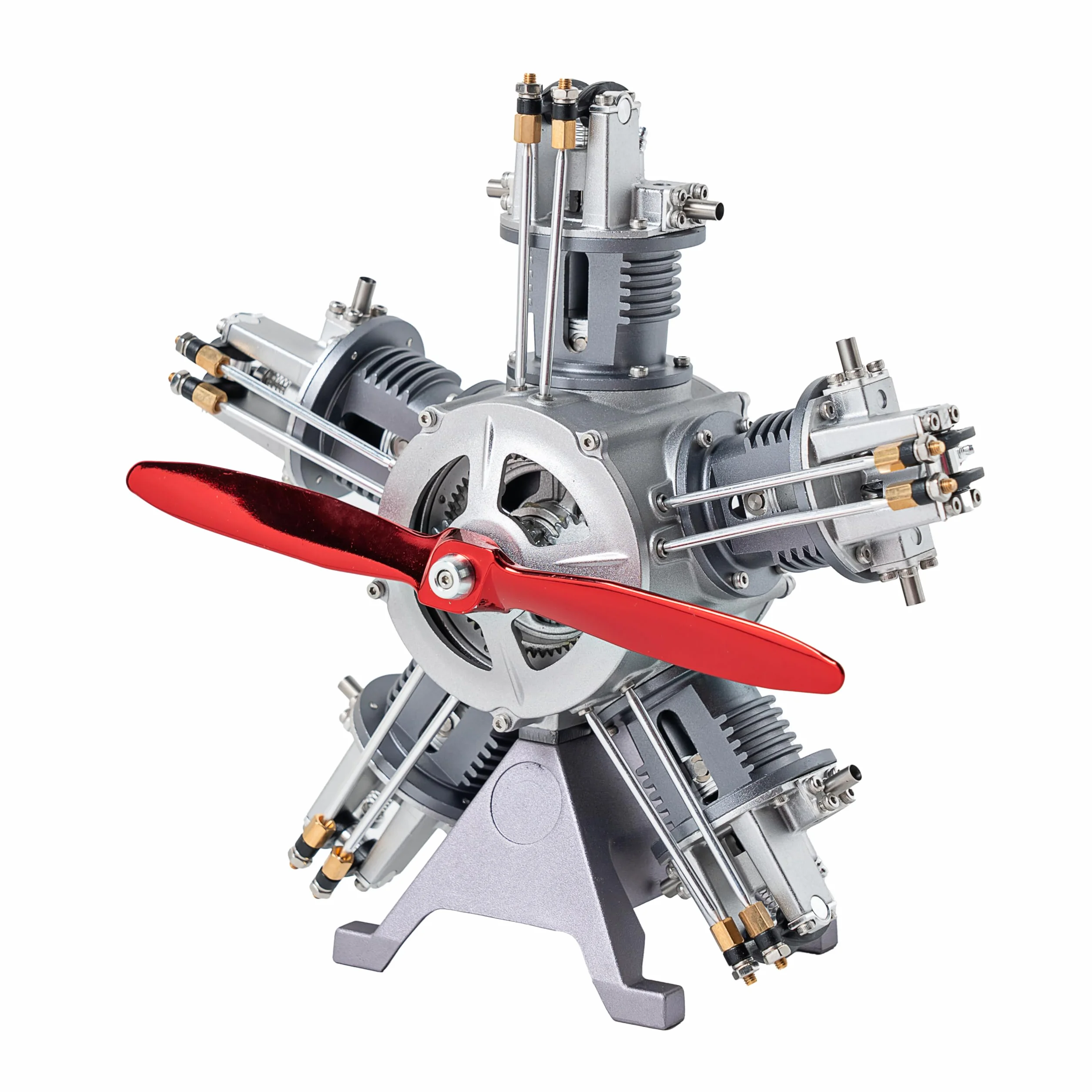 TECHING Kit de modelo de motor radial de 5 cilindros que funciona con montaje mecánico de metal