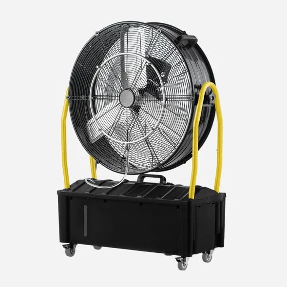 ABRILA - Ventilador Nebulizador Industrial Excalibur 300W | 3 Velocidades y 3 Aspas | Tanque de Agua 25L | Orientable | Con Ruedas | 101x71x30 cm