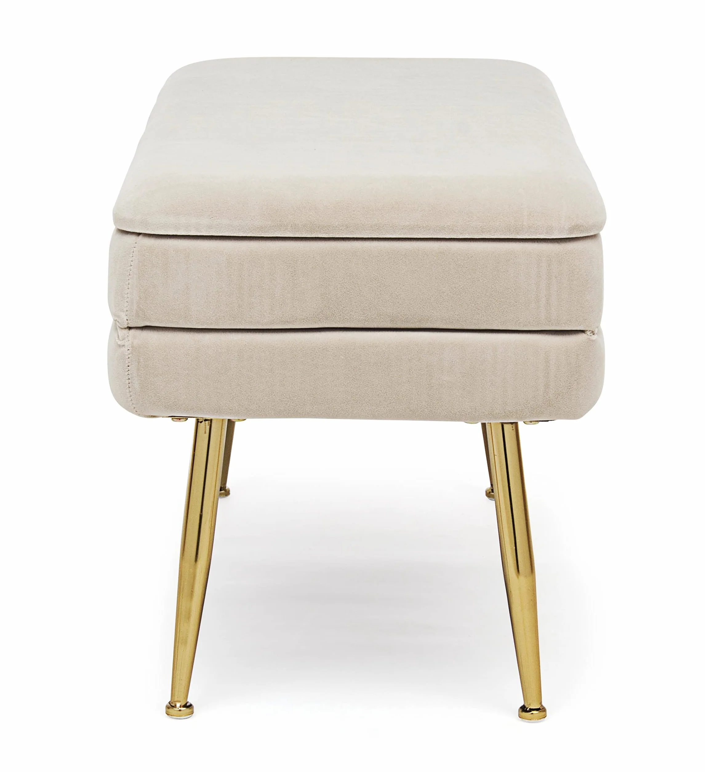 Fashion Commerce - Banco contenedor Pavlina, Beige, 80 x 38 x 42 cm