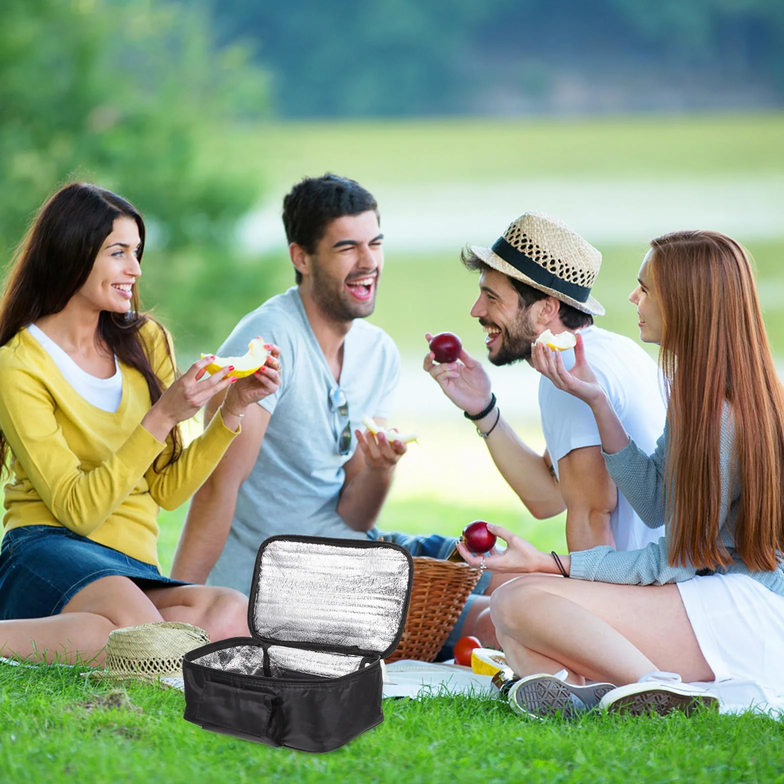 Bolsa Térmica para Almuerzo Aislamiento de Aluminio y Tela Oxford, Bolsa Portátil para Alimentos y Comida para Llevar, para Parques y Comidas Casa