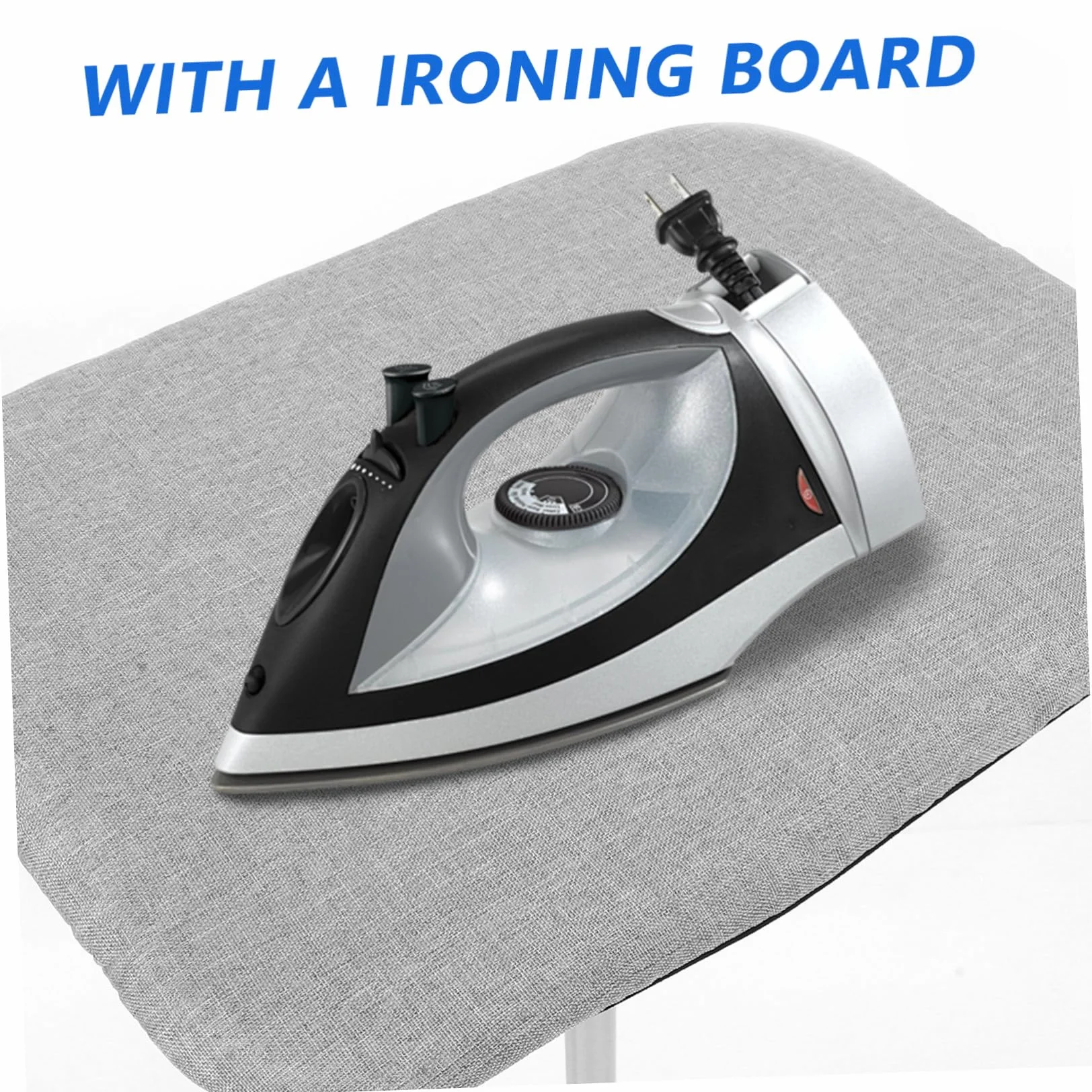 ABOOFAN Soporte para Plancha de Vapor Tabla de Planchar Integrada, Estructura Plegable de Aleación de Aluminio Ajustable de 90 a 160cm para Ropa y Prendas