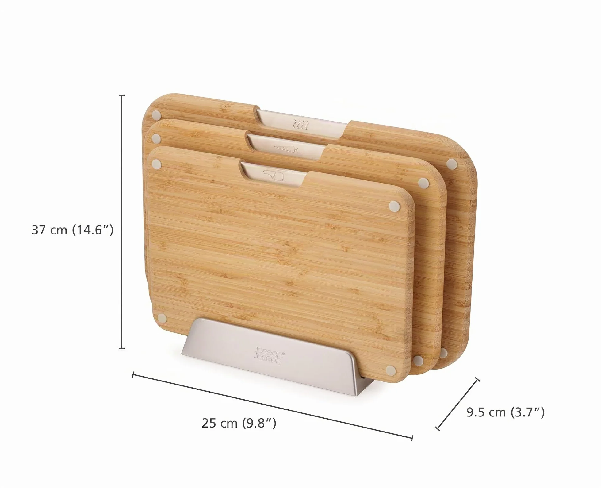 Juego de 3 Tablas de Cortar Bambú Doble Cara Antideslizantes Joseph Joseph Nest™