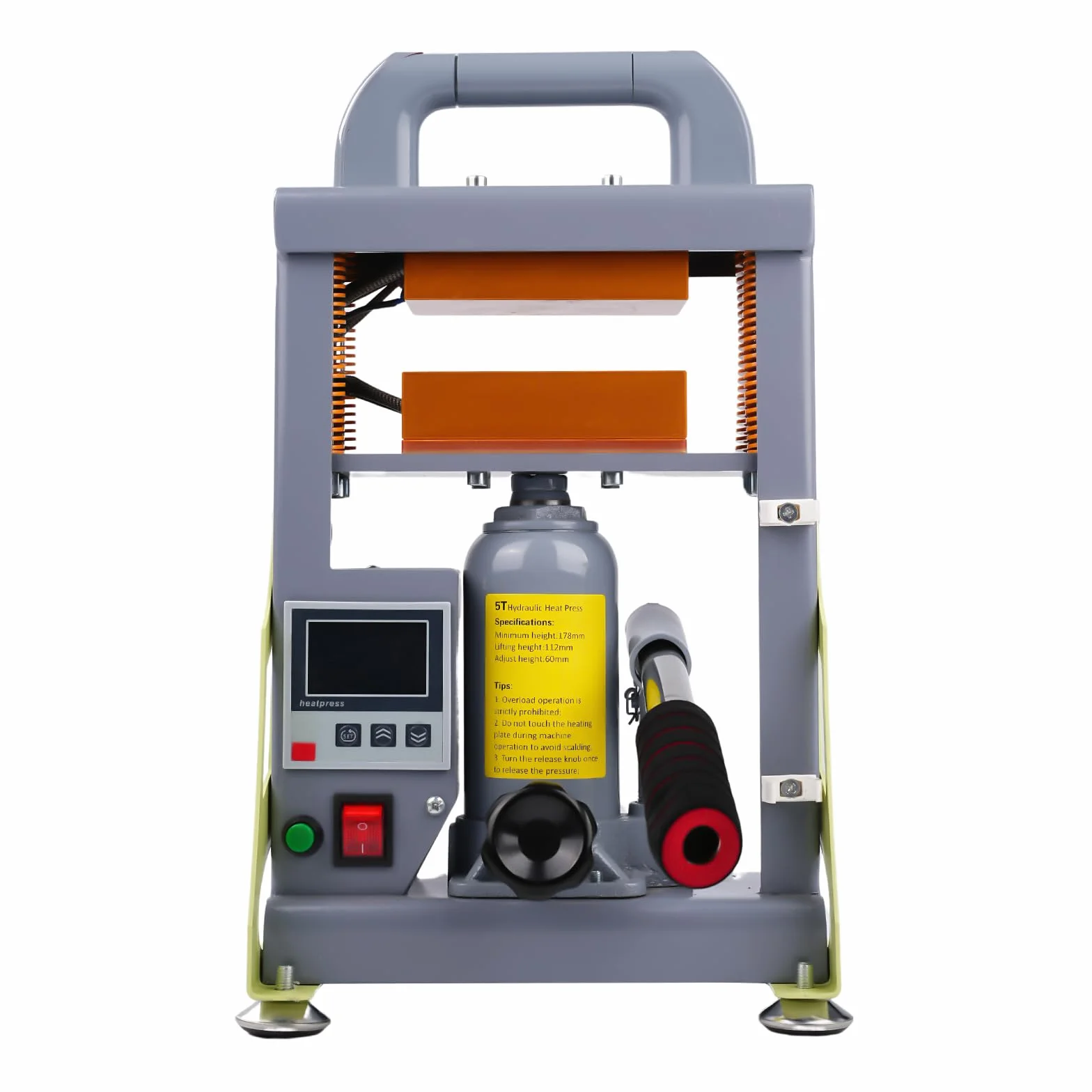 Prensa caliente hidráulica manual de 5 toneladas 600 W | Máquina de extracción de placas de calefacción doble de Rosin Alta eficiencia para la extracción de resina para la extracción de aceite