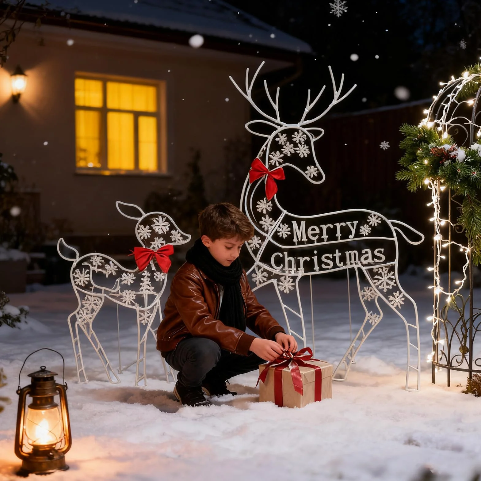 Navideños de Exterior Decoración De Jardín Trasero Estacional | Decoraciones Festivas De Jardín para Propietarios Planificadores de Jardín Delantero Porche Patio Césped