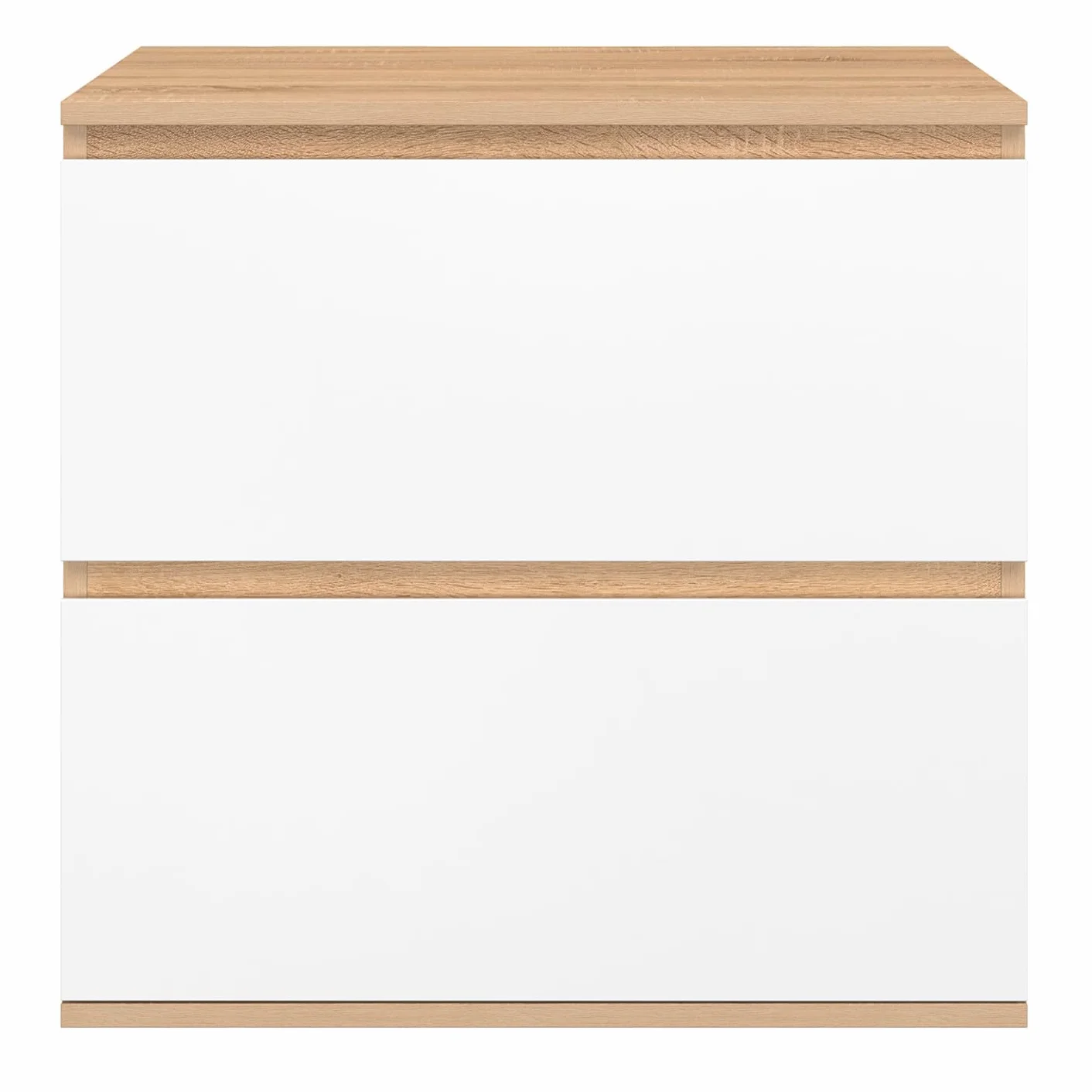 IDMarket - Mueble de baño con 2 cajones suspendidos TOMI en haya y blanco