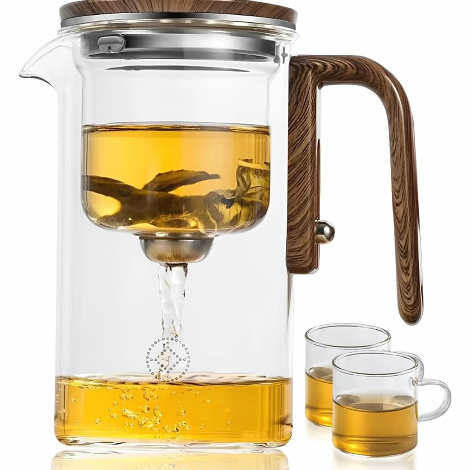 Tetera, Harmony Pot, infusor de té artesanal, tetera mágica con colador, 520 ml, 2 tazas