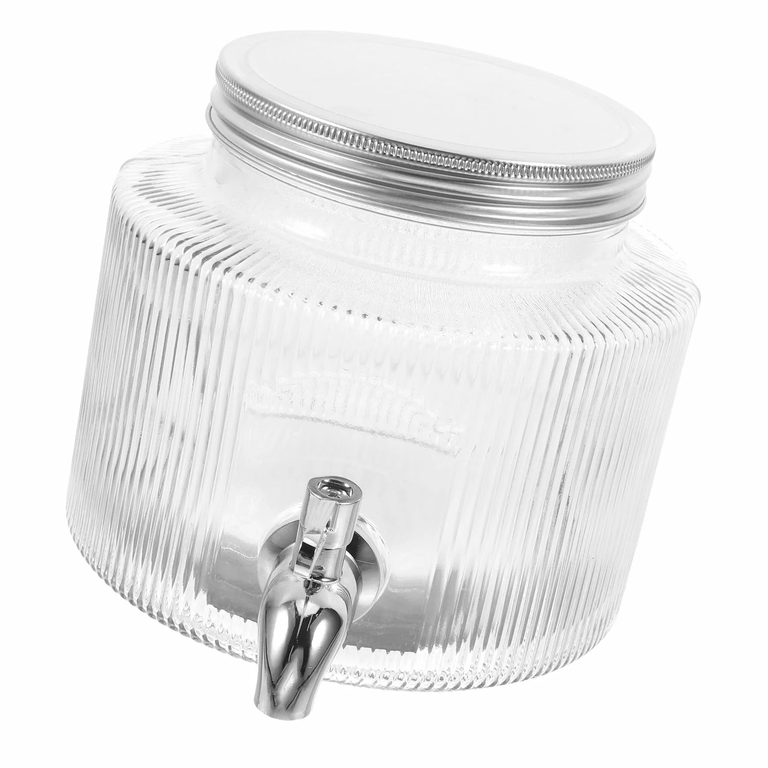 Dispensador de Vidrio con Grifo para Nevera Recipiente Grande para Bebidas Frías como Jugo Té y Soda para Uso Familiar y Fiestas Casa
