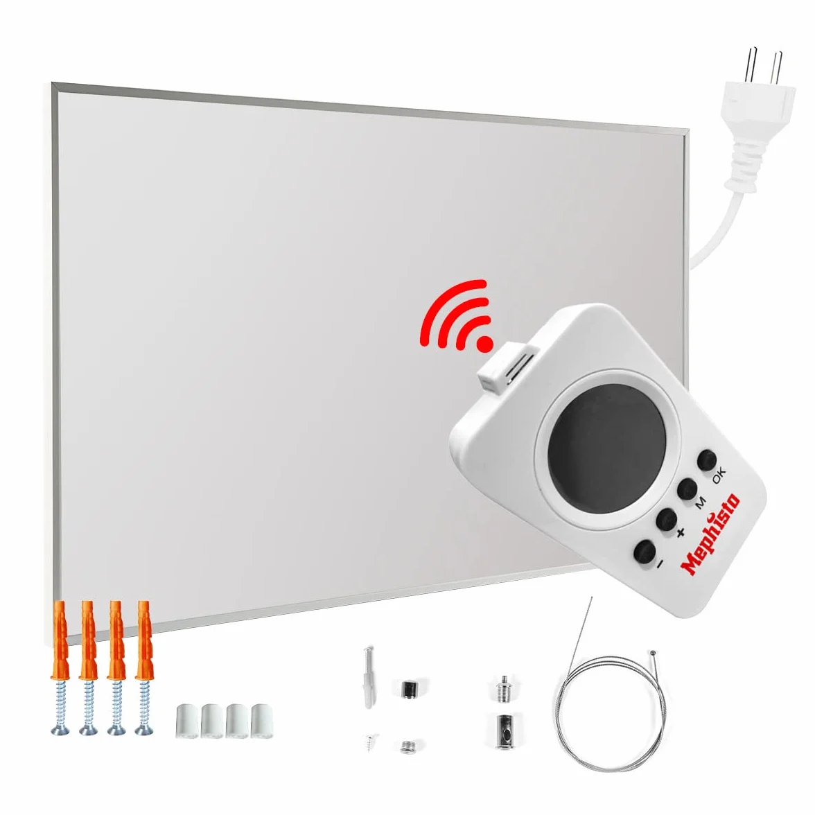 Mephisto Calefacción por infrarrojos, calefacción de pared y techo, ahorro de energía, calefacción eléctrica, incluye control remoto y termostato, control de aplicaciones Wi-Fi 300-1200 W, potencia en