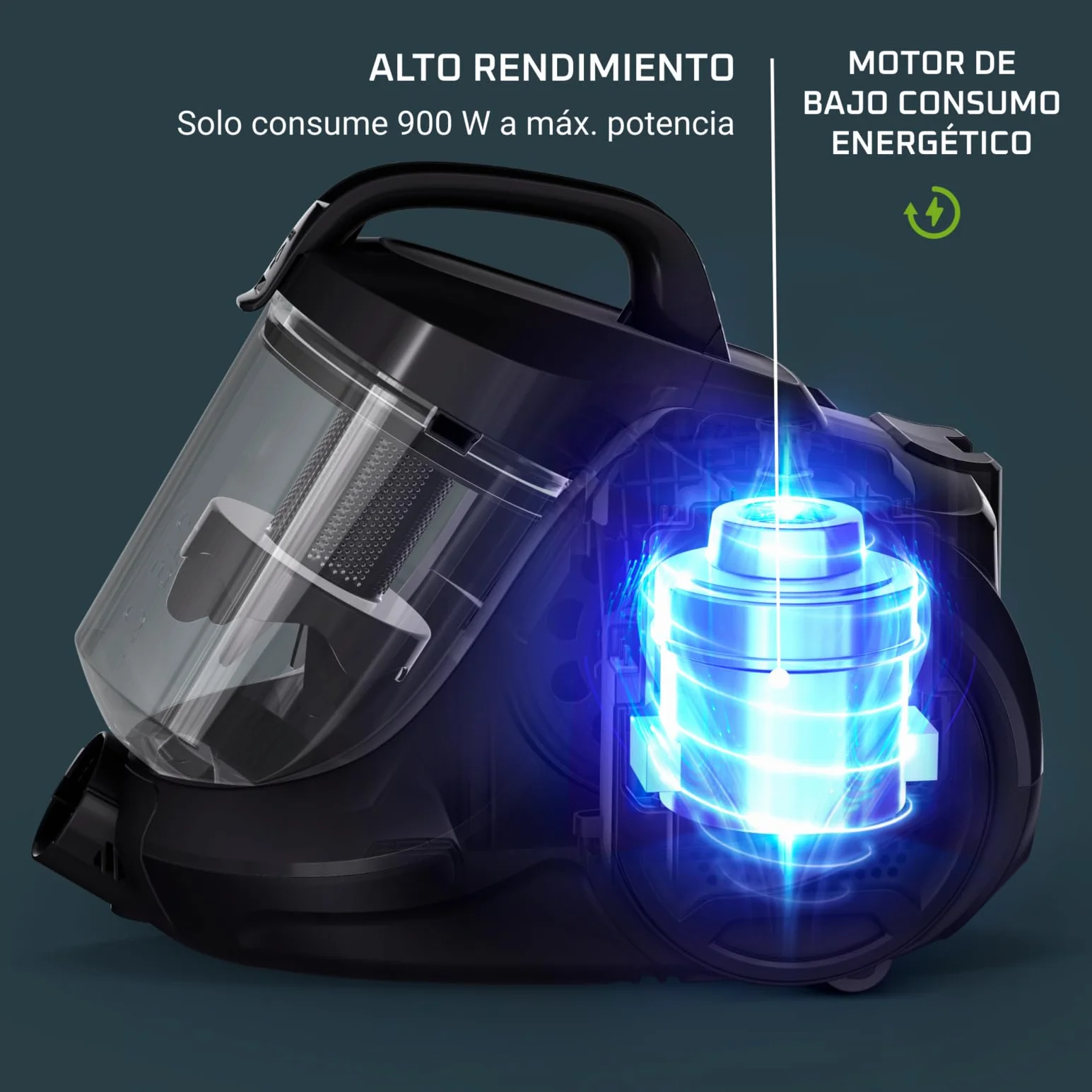Rowenta Swift Power CYCLONIC RO2932EA aspiradora sin Bolsa, 750W y 77dB (Reacondicionado)